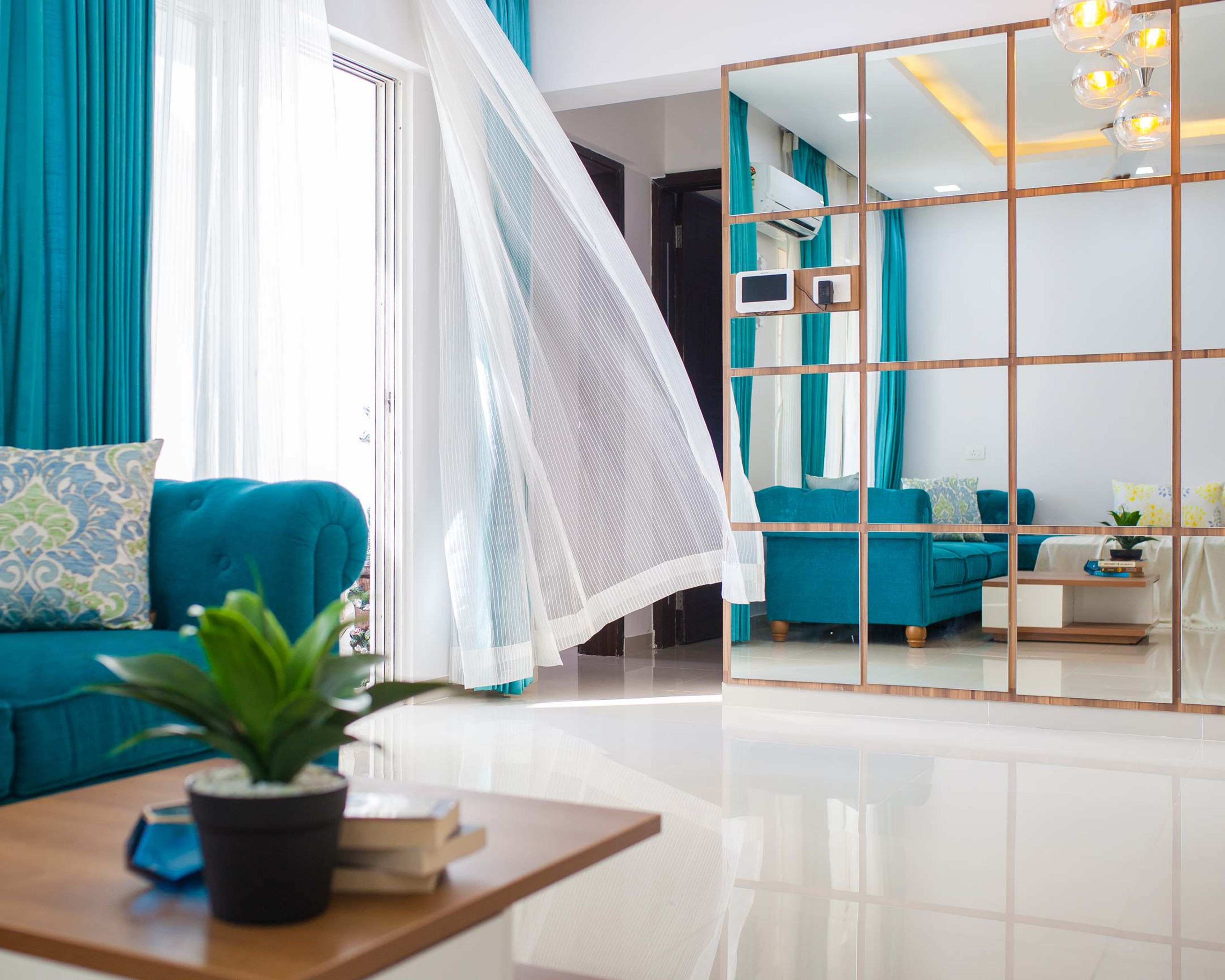 Modern Living Room Tile Design With White Marble Tiles