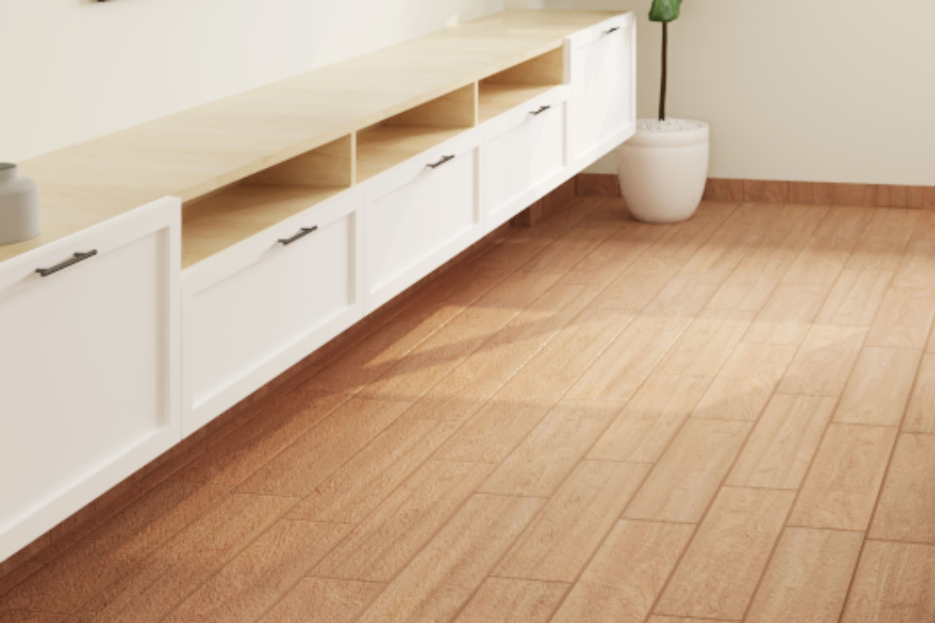 Wooden Floor TIle Design For Living Rooms - Livspace