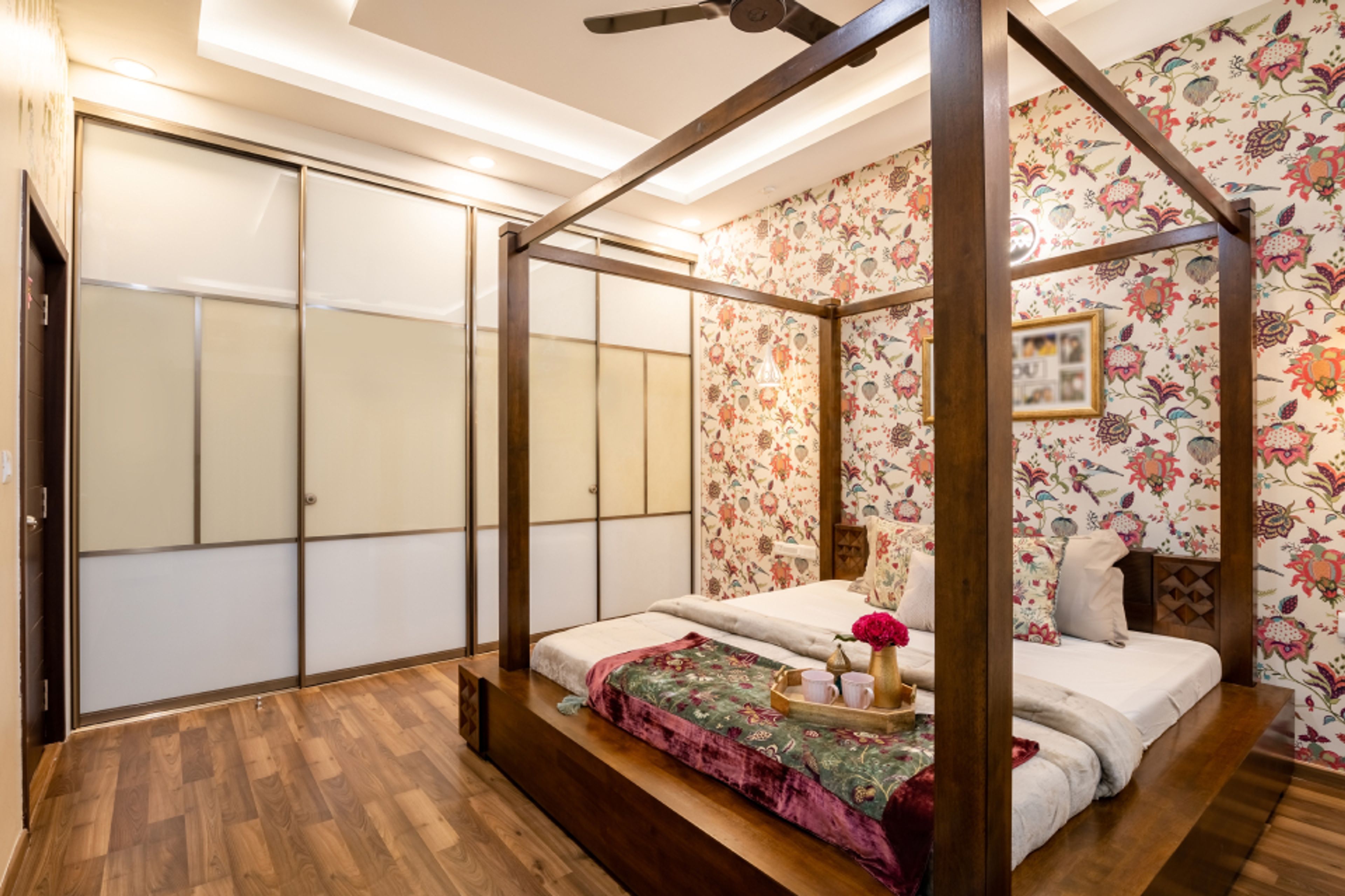 Wooden Textured Bedroom Tiles Design