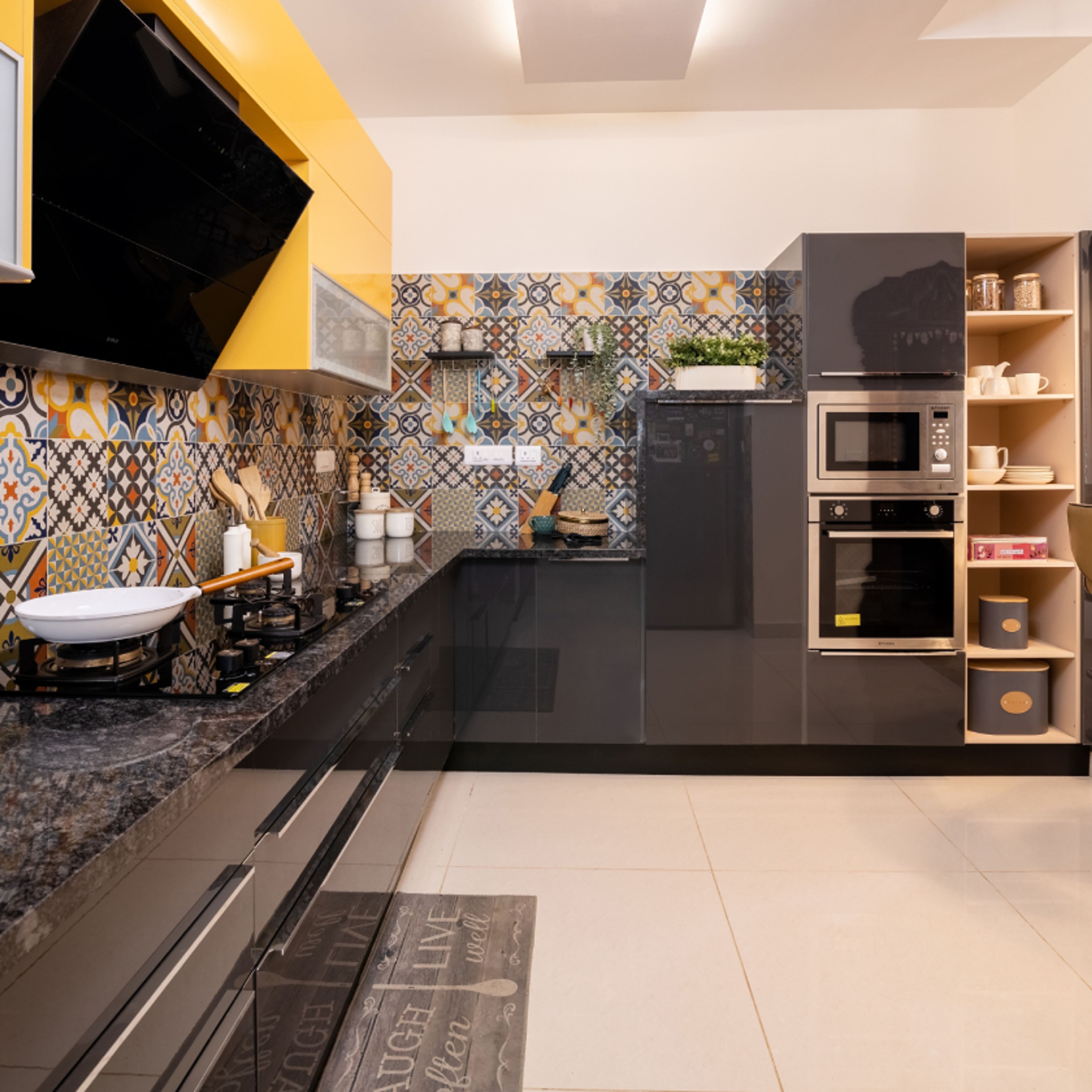 Kitchen Tiles With A Wall Dado - Livspace