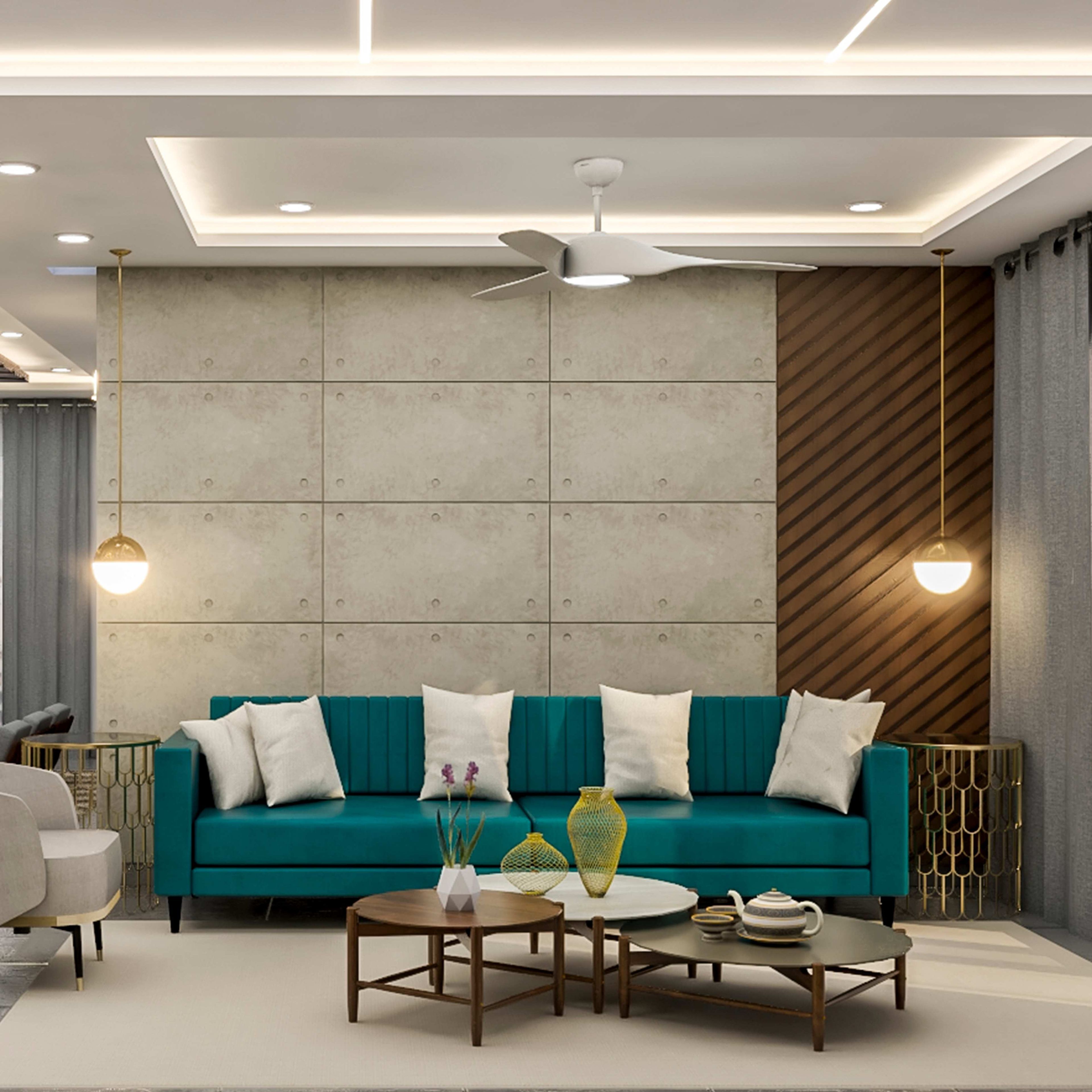 Modern Accent Wall Texture Design With Wooden Panelling