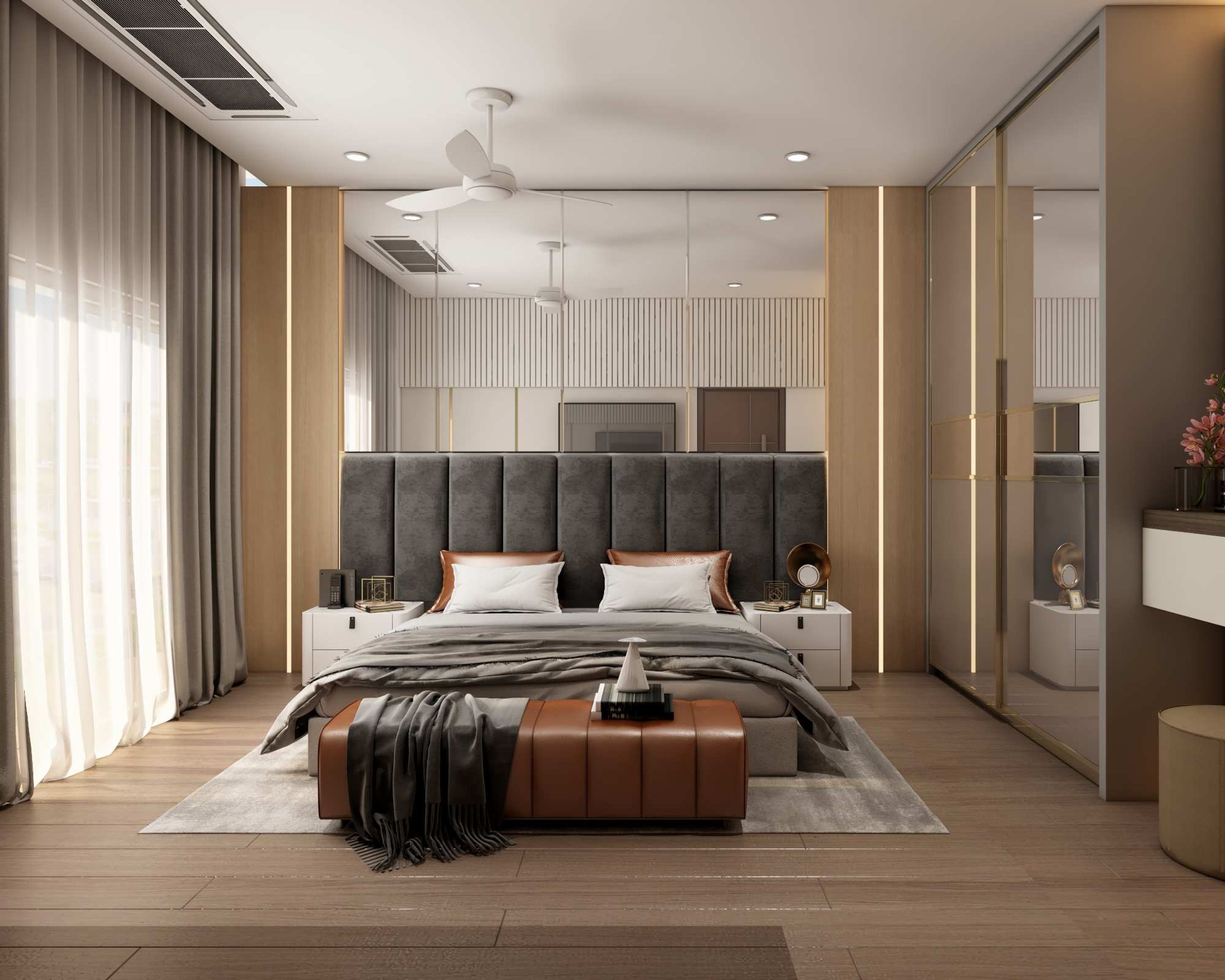 Oak Wood Wall Design For Bedrooms For Modern Houses