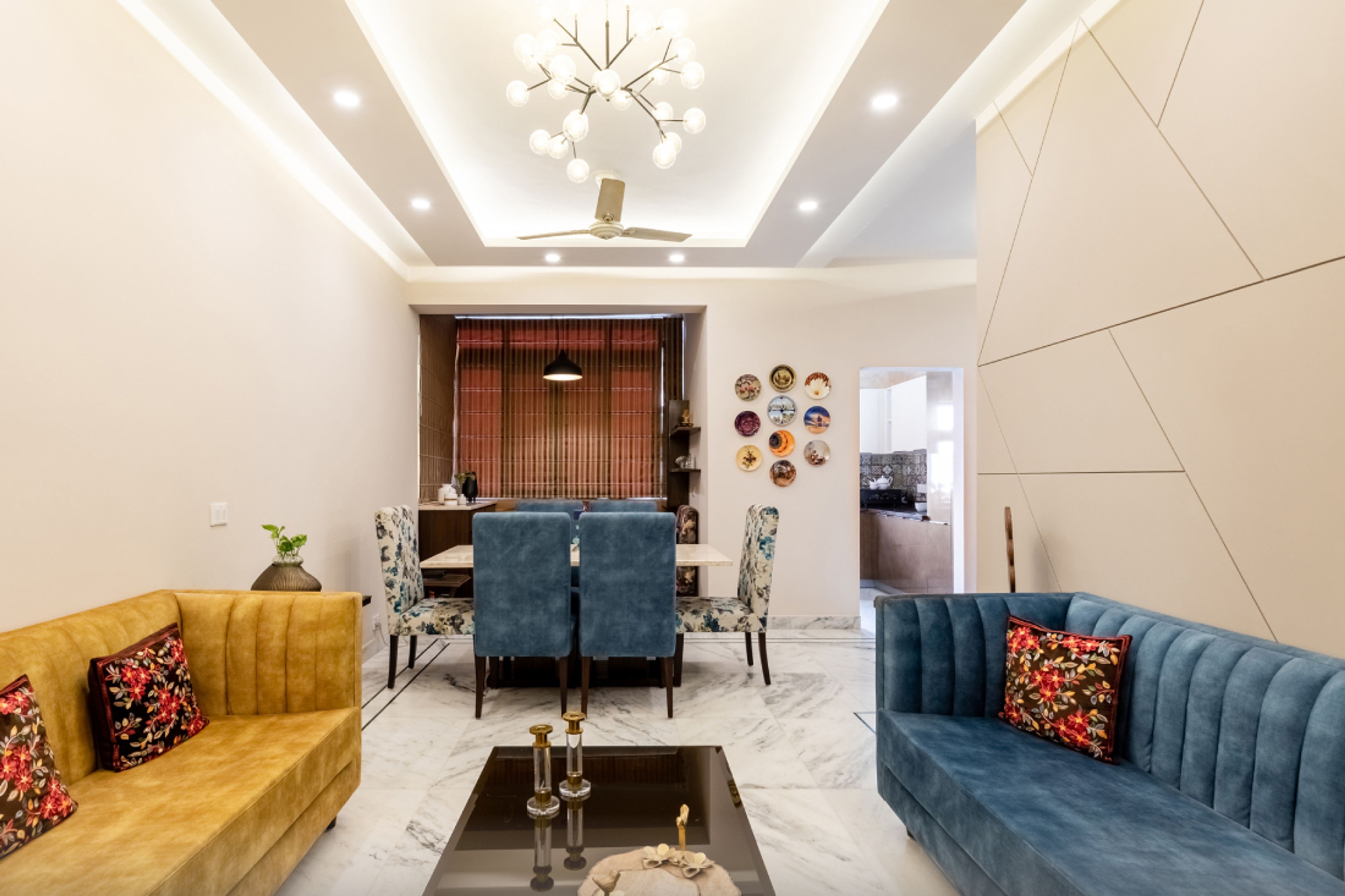 Beige Wall Paint Design With Wall Panels And Grooves - Livspace