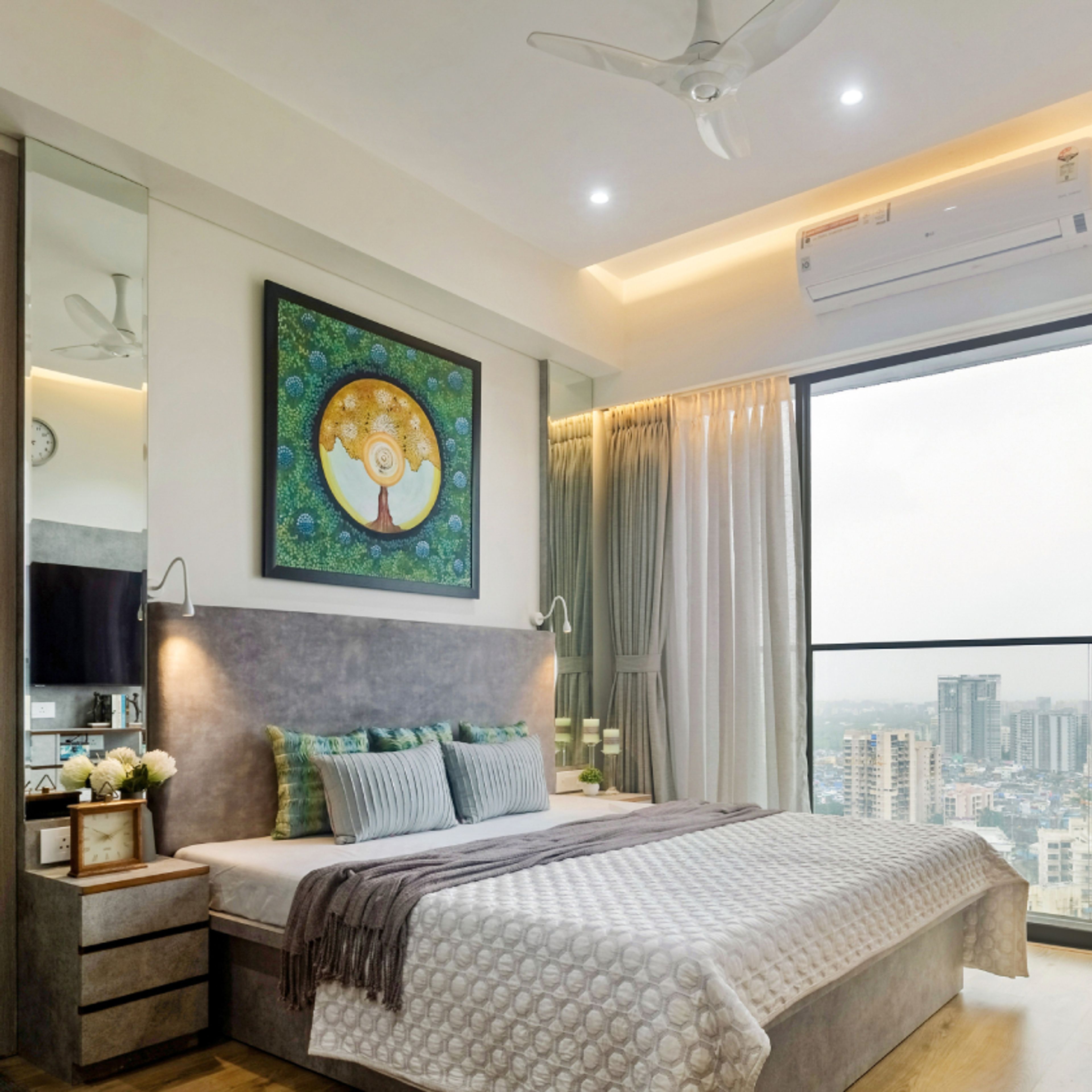 Simple White Bedroom Wall Paint Design - Livspace