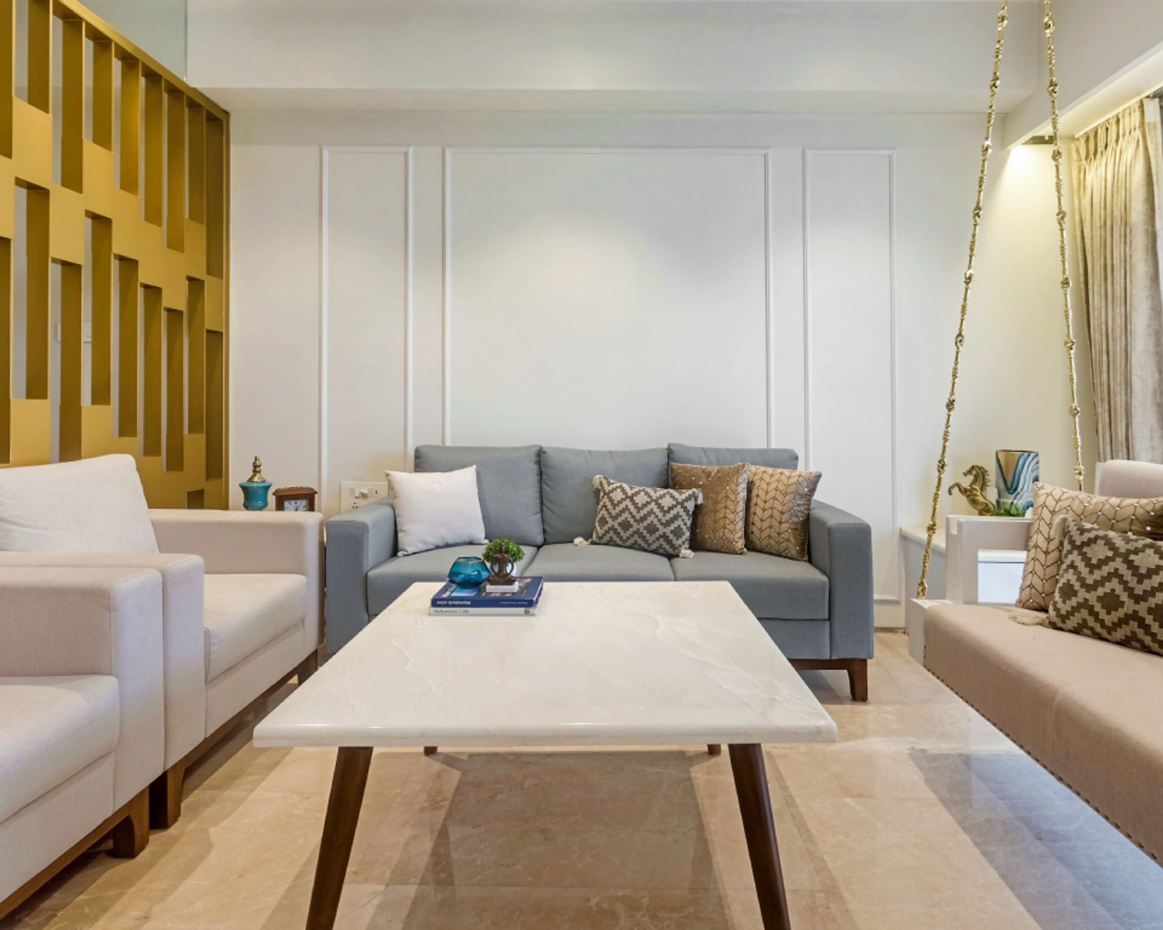 Light Cream Wall Paint For Living Rooms - Livspace