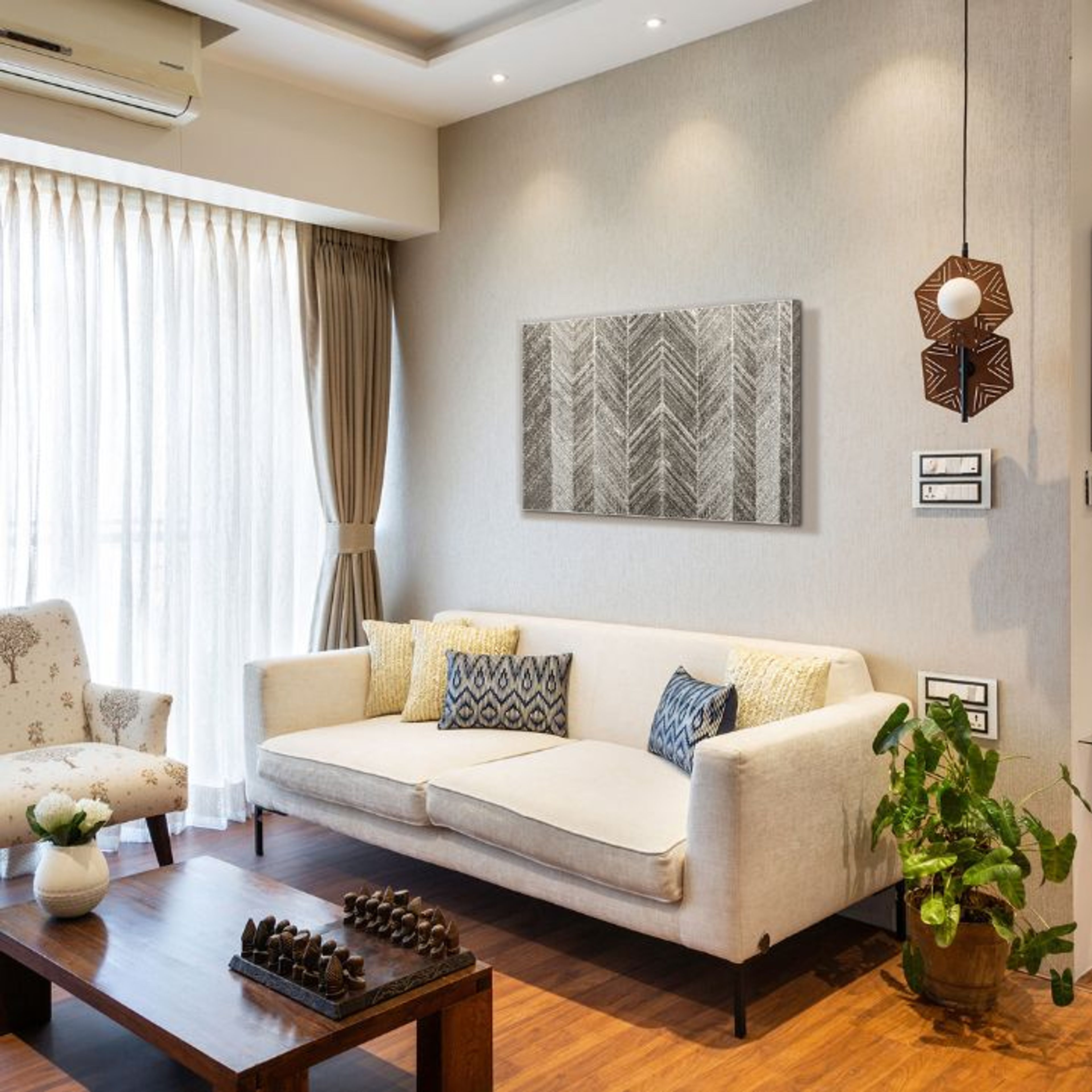 Modern Grey Wall Colour Combination For Living Rooms