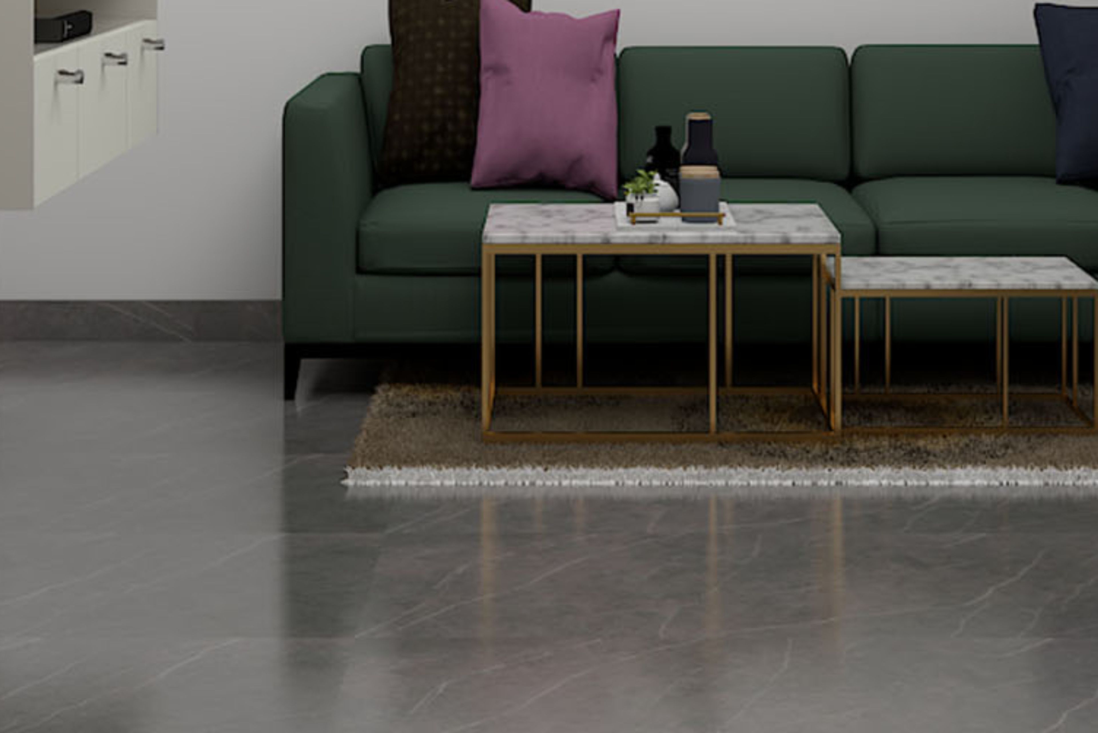 2’ x 4’ Grey Marble Floor Tiles - Livspace