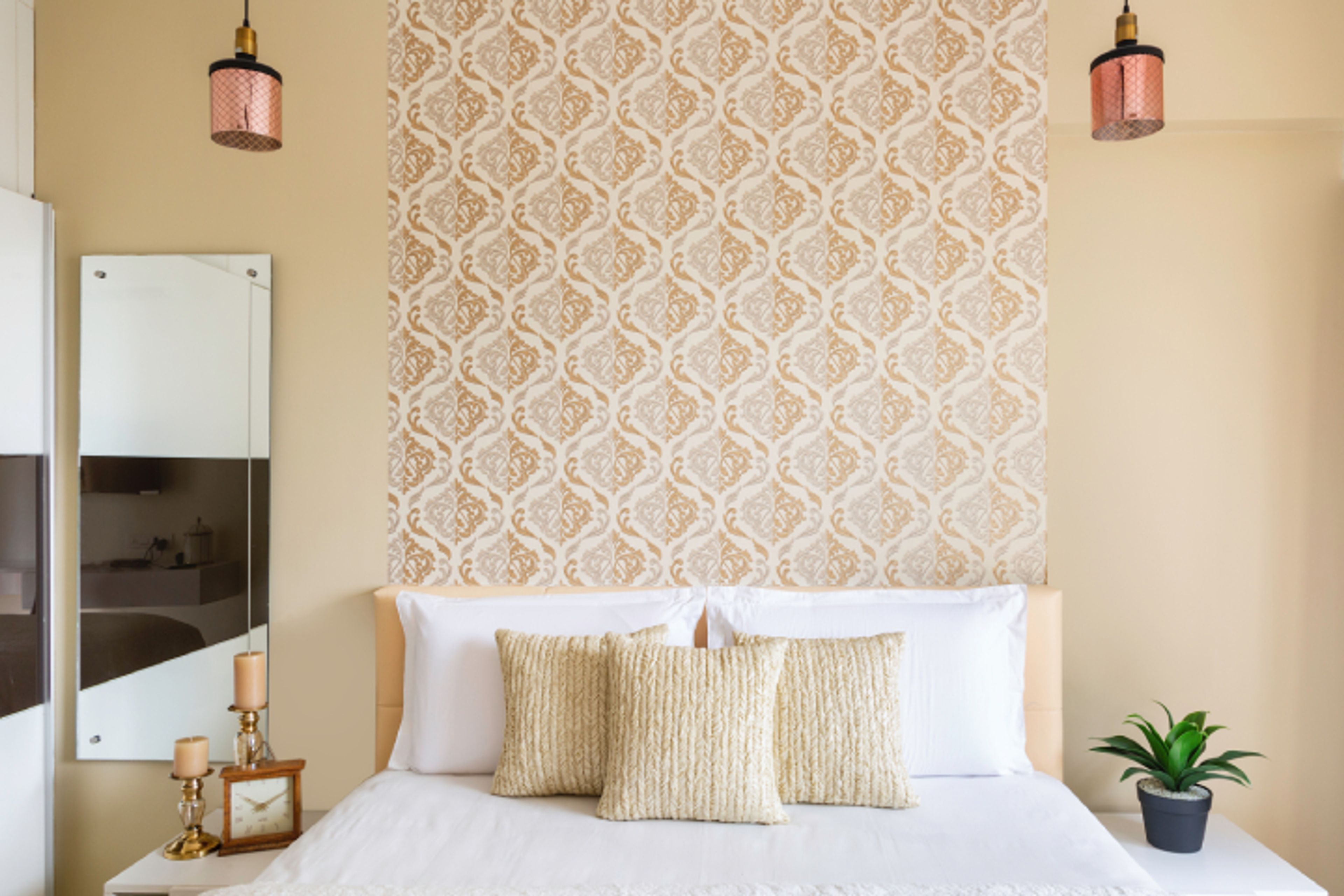 Modern Damask Wallpaper Design For Bedrooms
