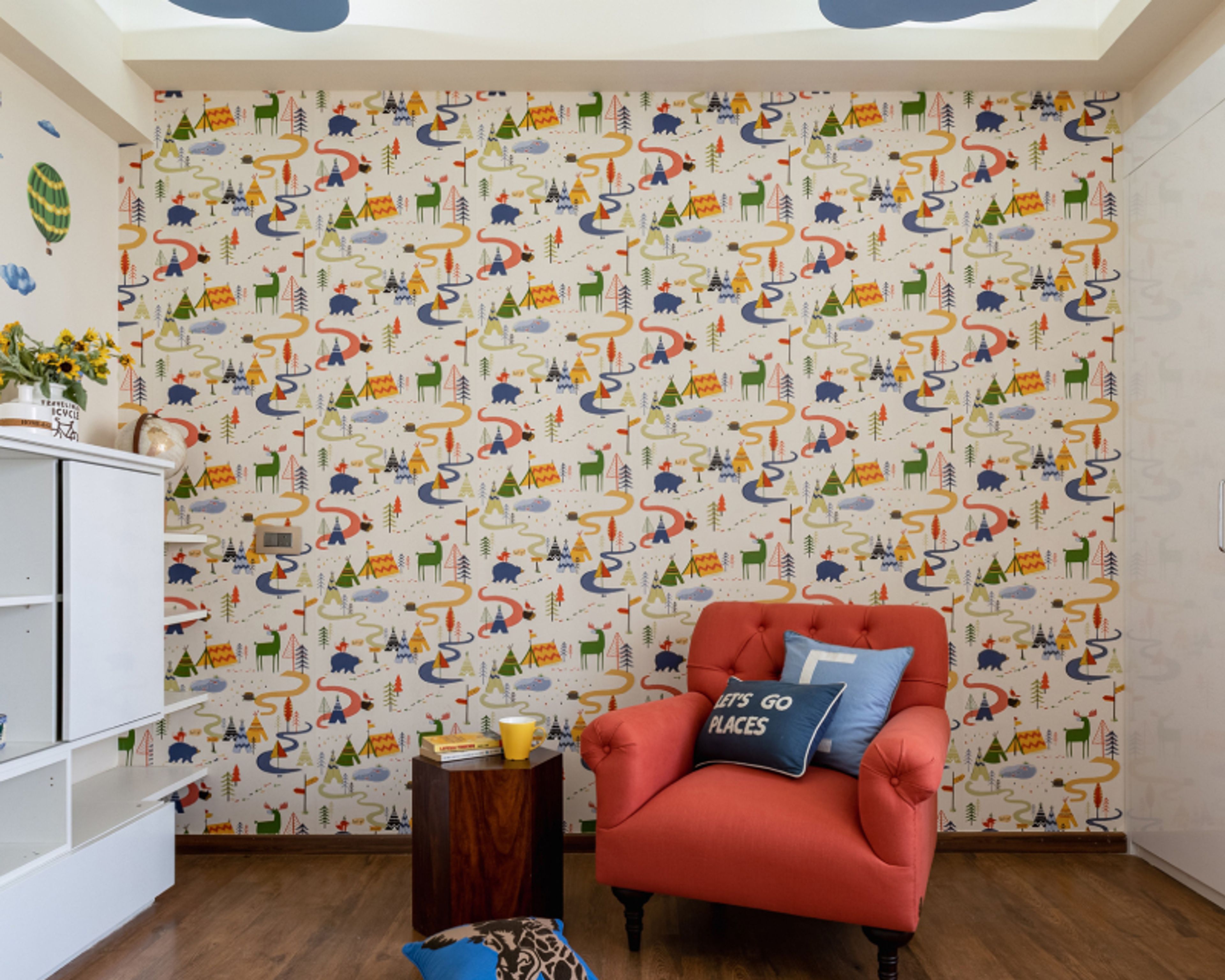 Modern Colourful Wallpaper For Walls - Livspace