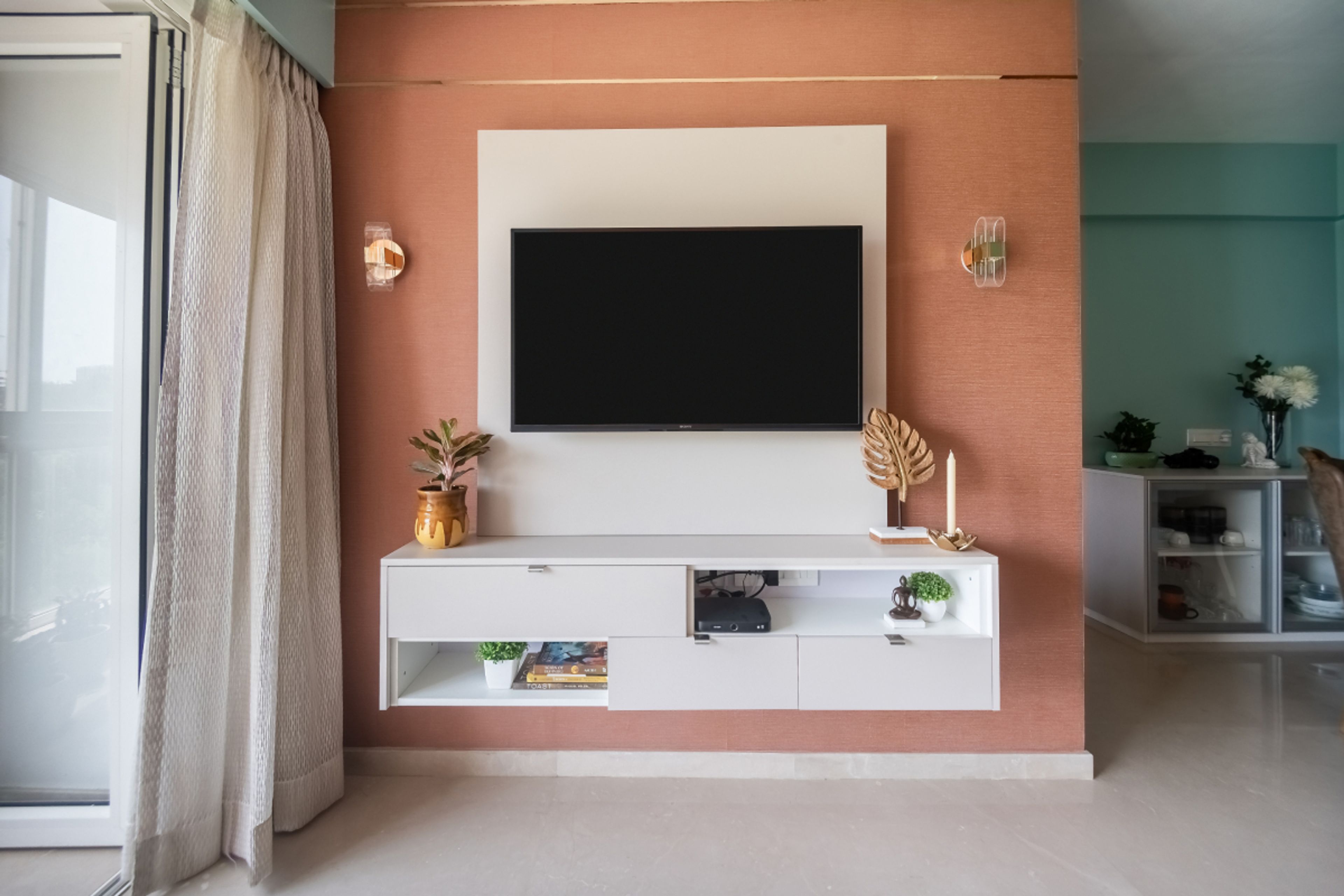 Contemporary Orange Wallpaper For Living Room