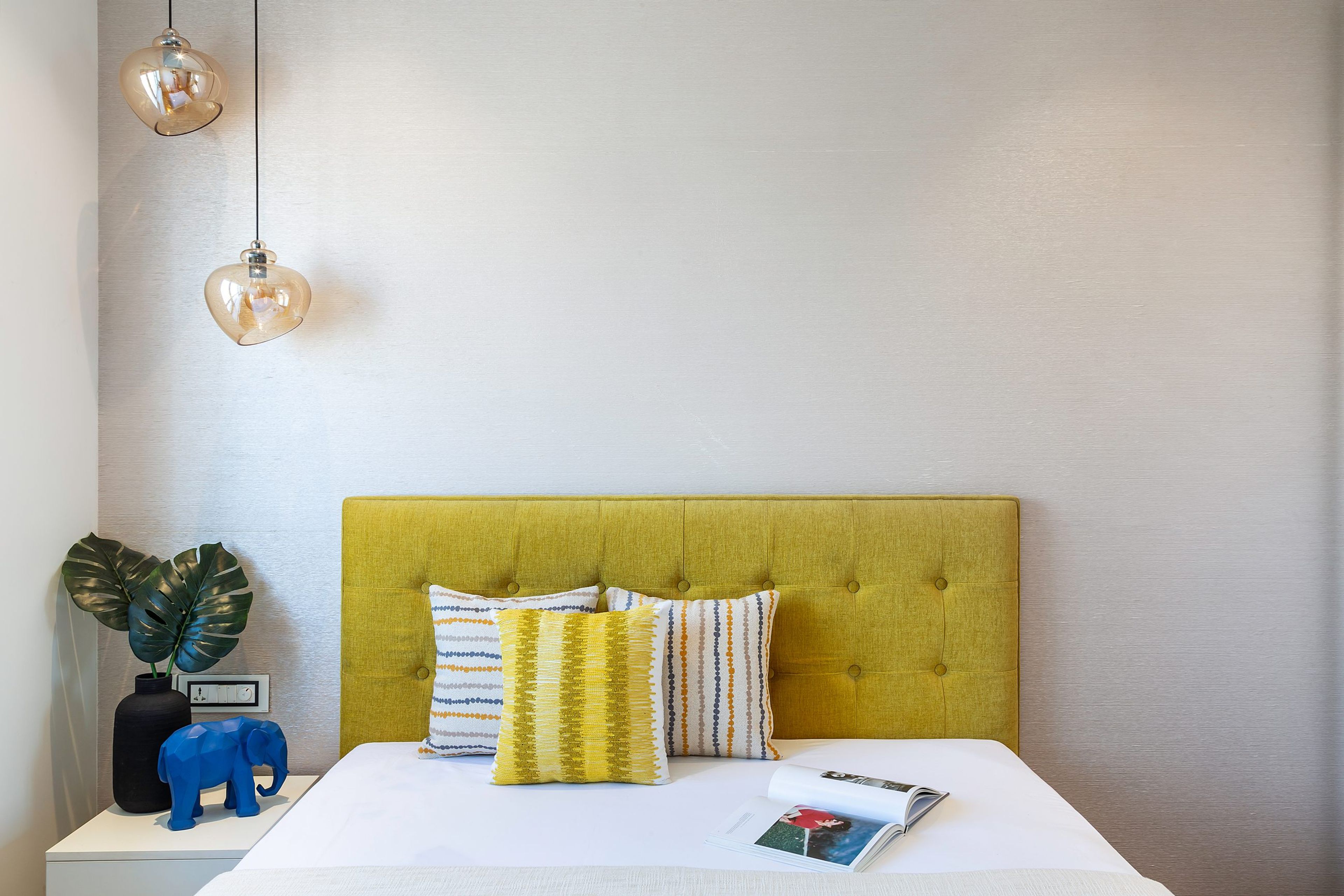 Modern Bedroom Wallpaper Design With A Textured Finish