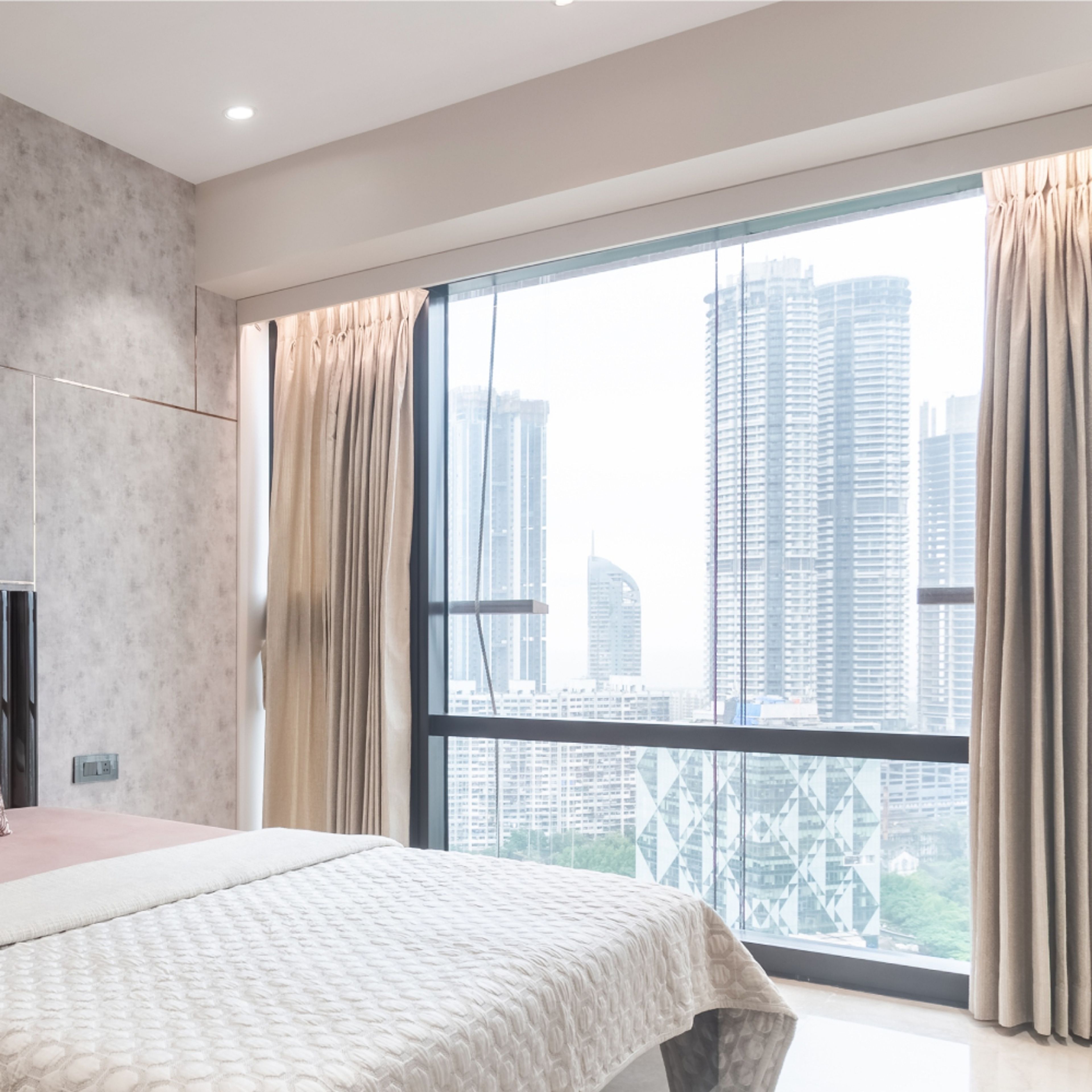 Large Bedroom Window Design With An Aluminium Frame - Livspace