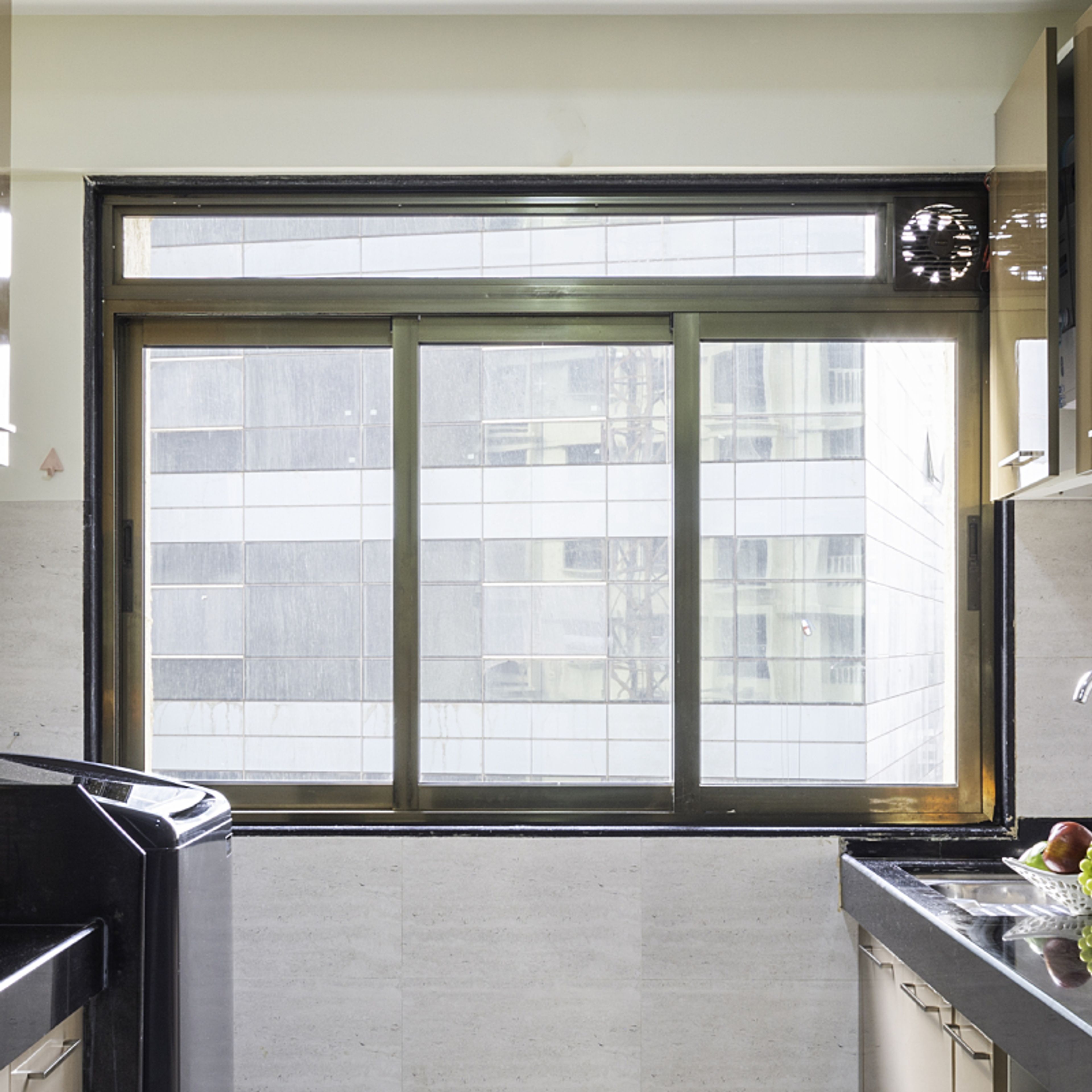 Kitchen Window Design With An Aluminium Frame - Livspace