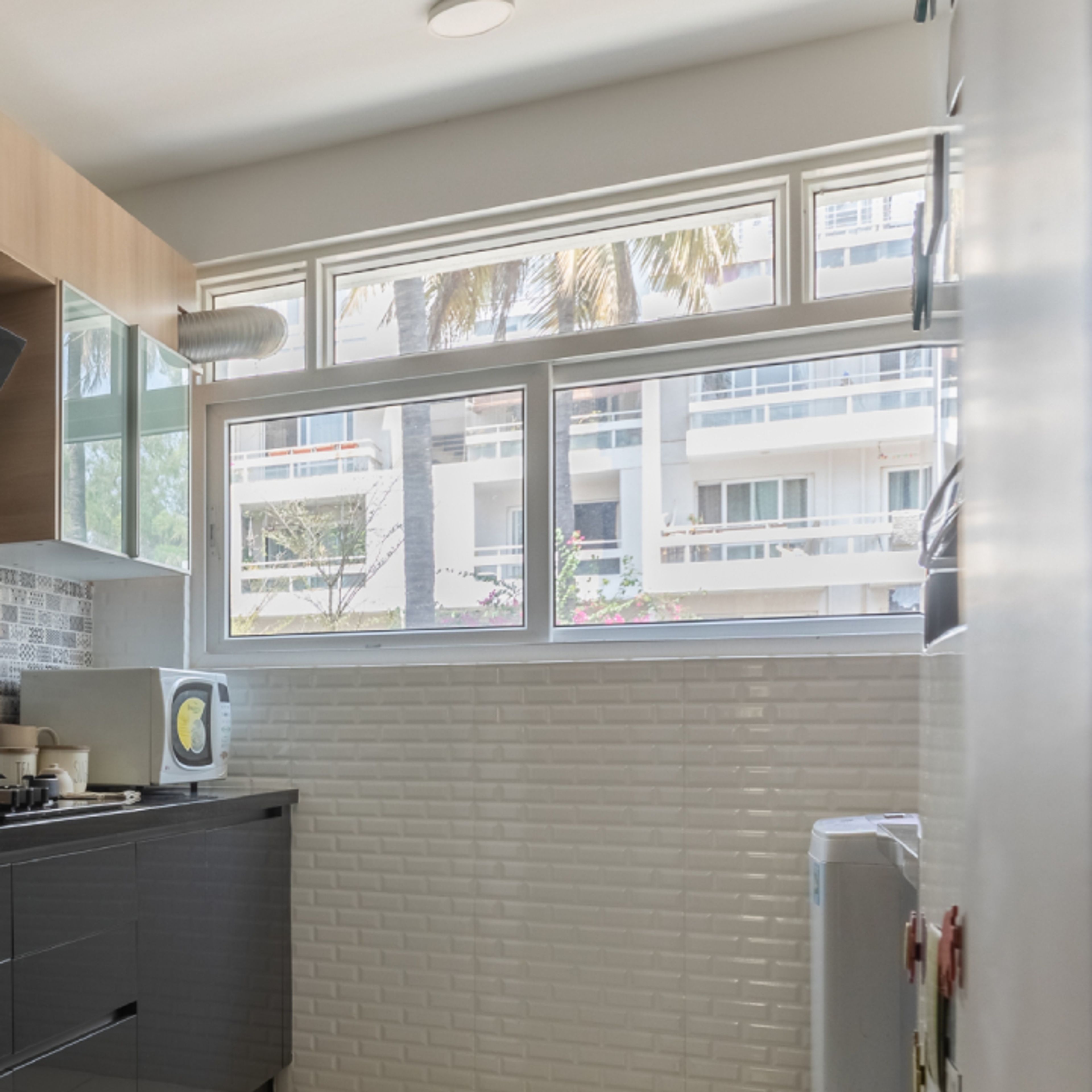 White Sliding Window Glass Design - Livspace