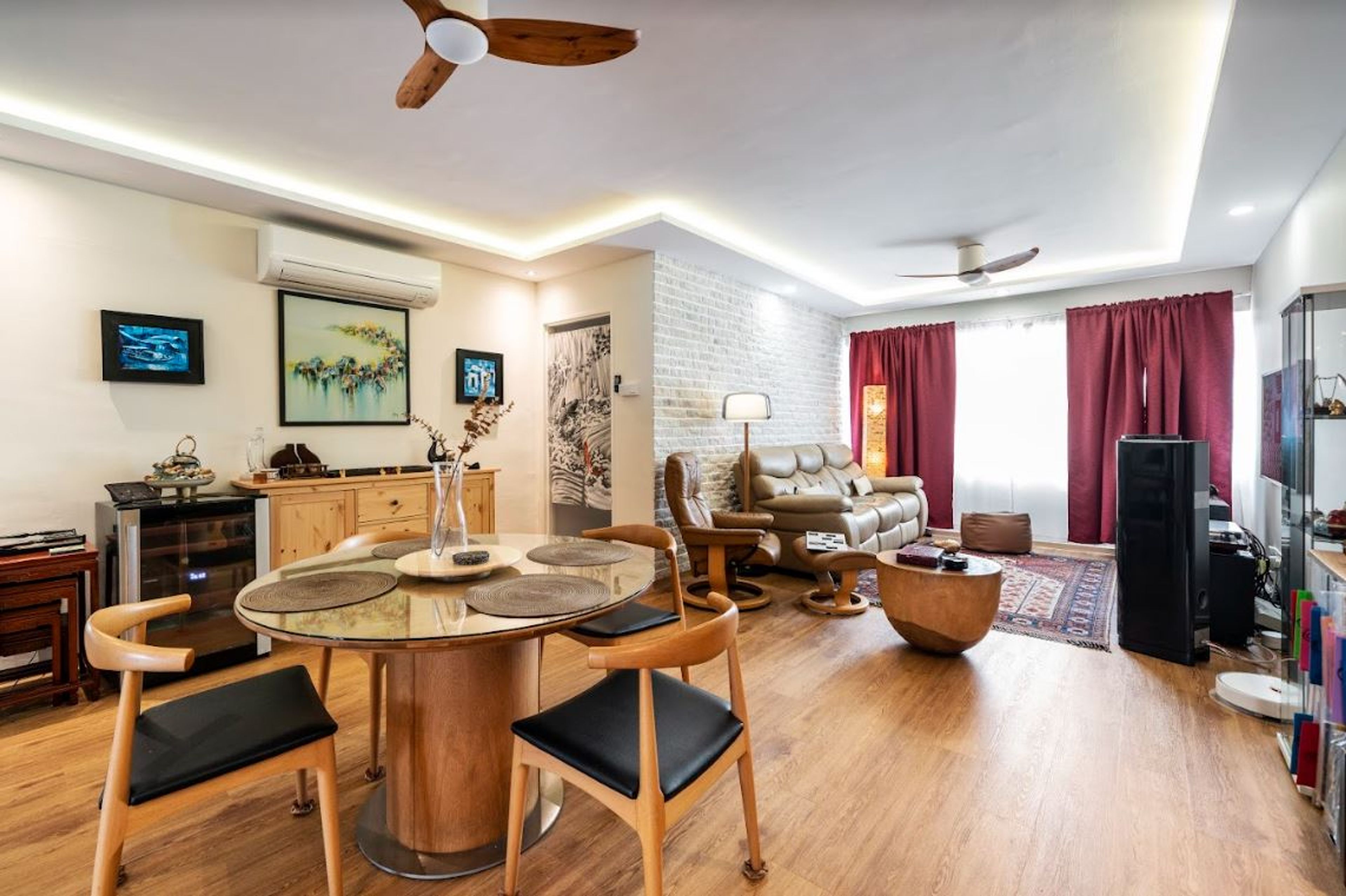 White False Ceiling With Strip Lighting - Livspace