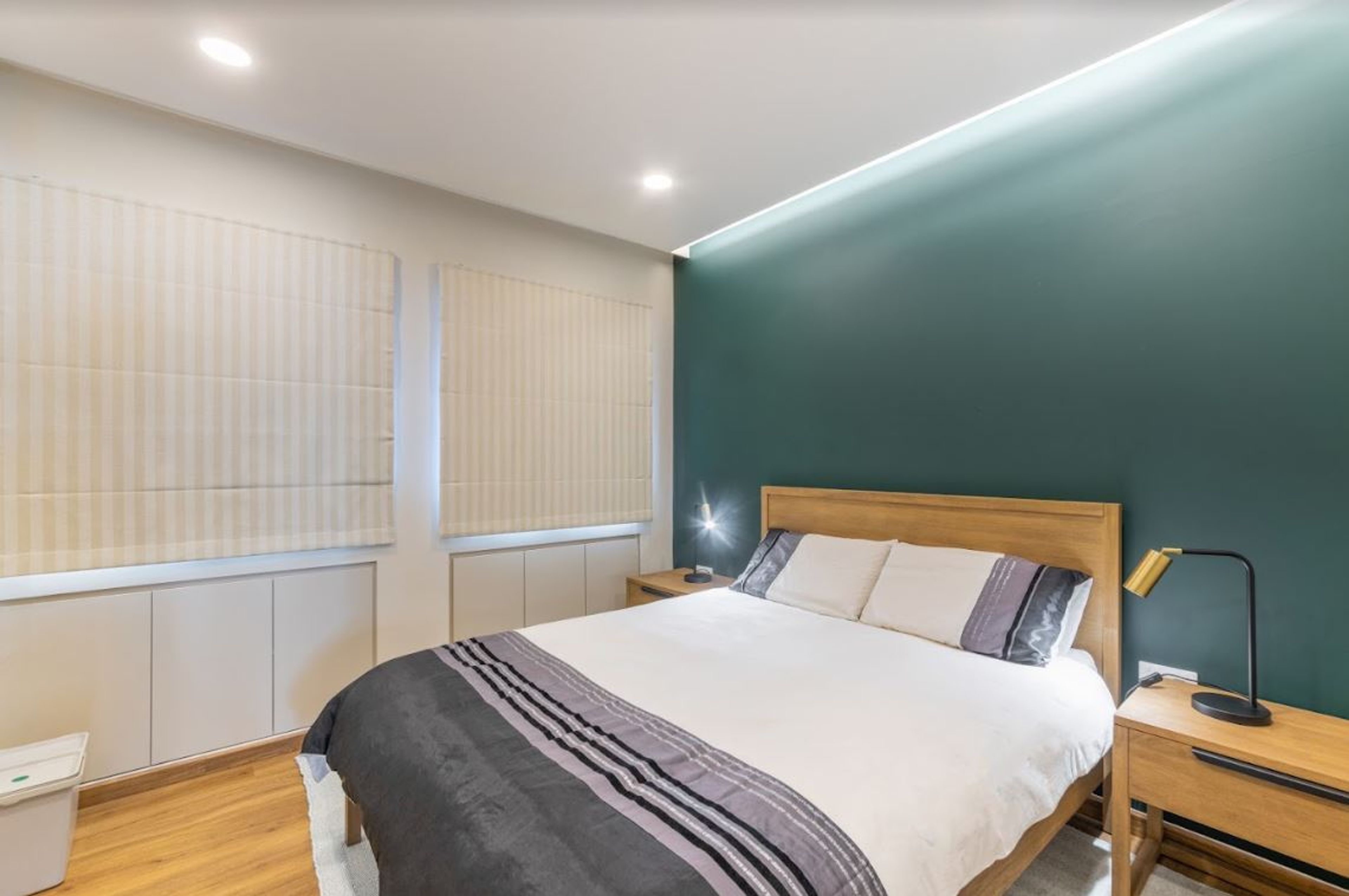 Drop-Down False Ceiling With White LED Lights - Livspace