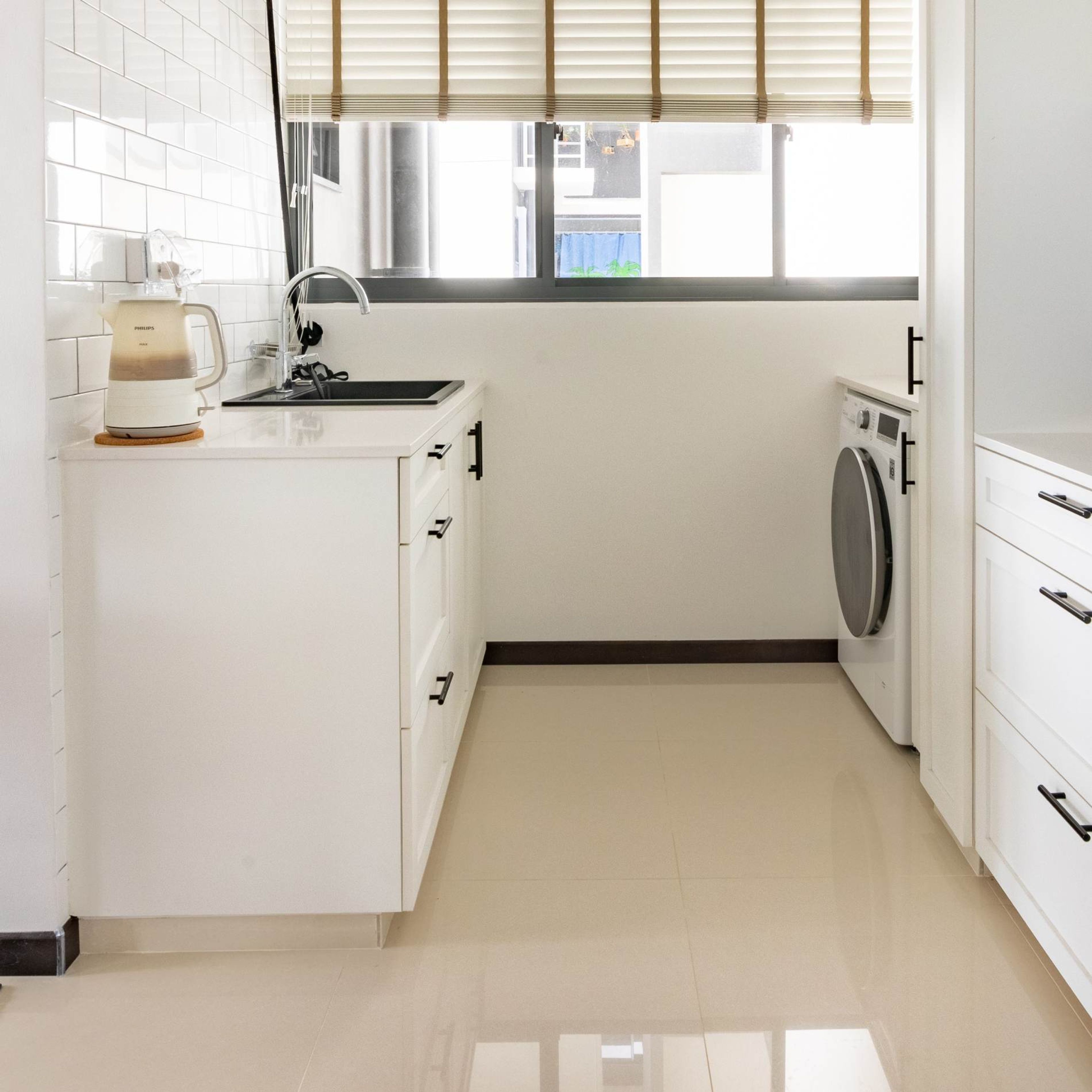 Dual-Toned Flooring Tile Design - Livspace