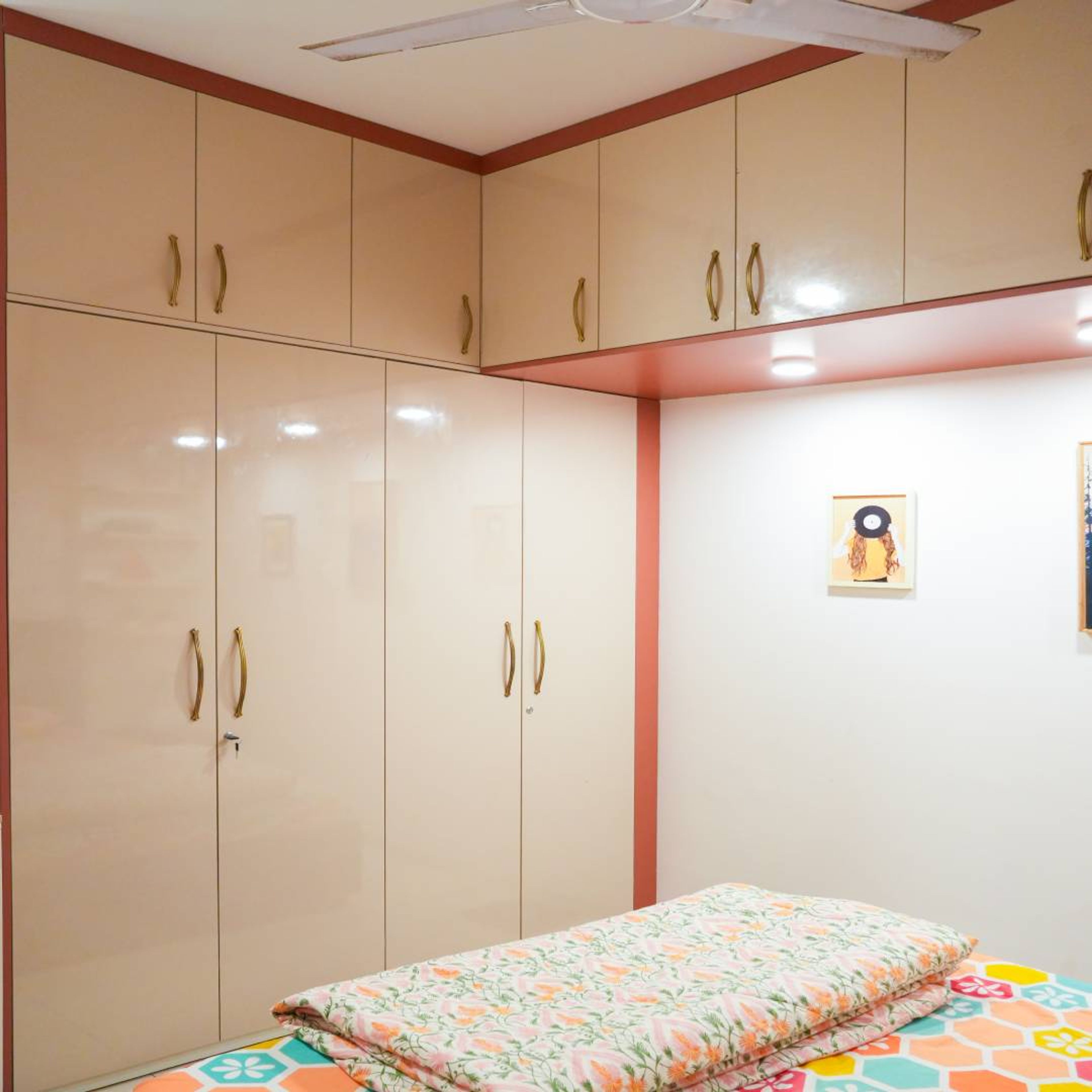 4-Door Beige Swing Wardrobe Design