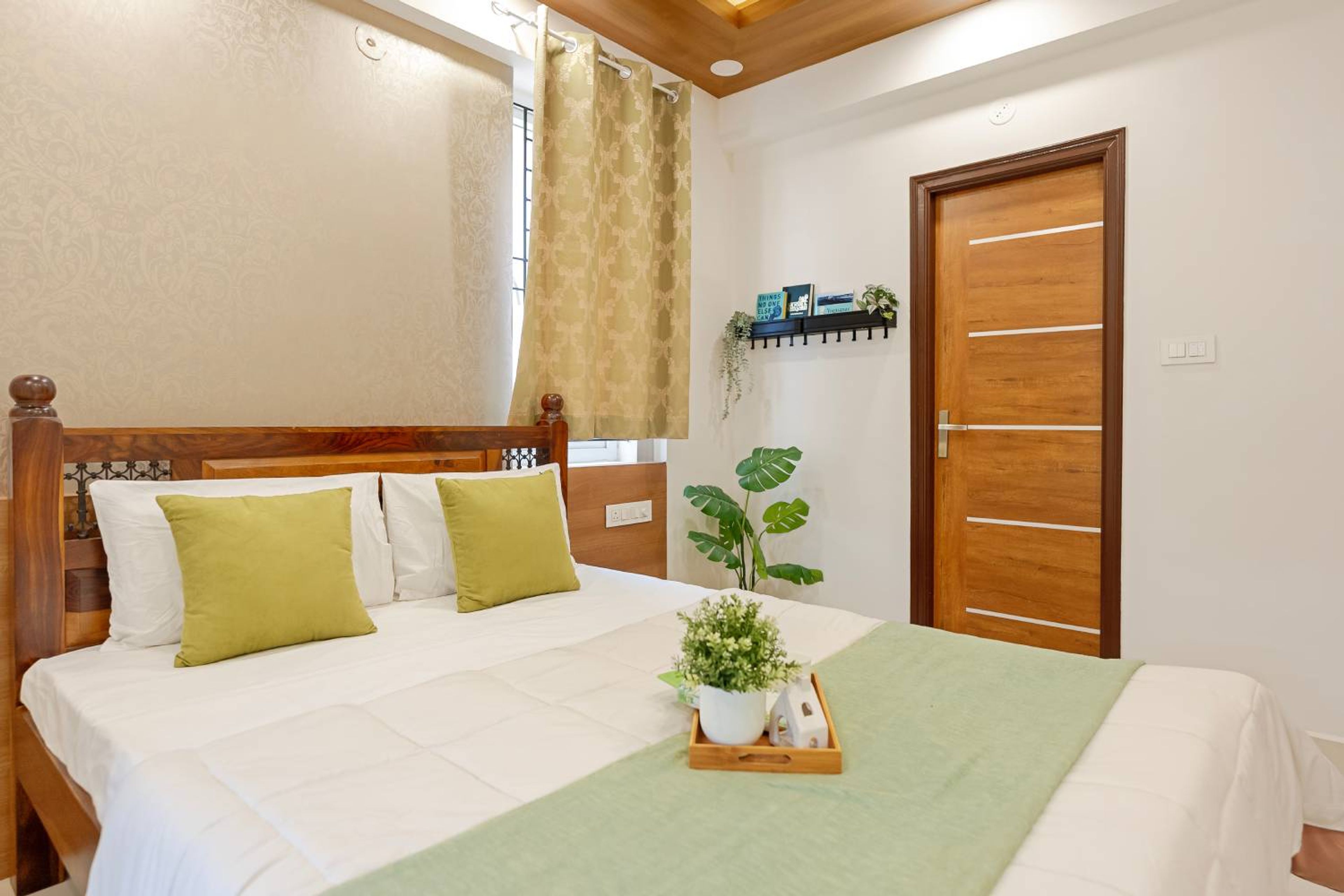 Master Bedroom Design with Wooden Headboard Storage King Bed