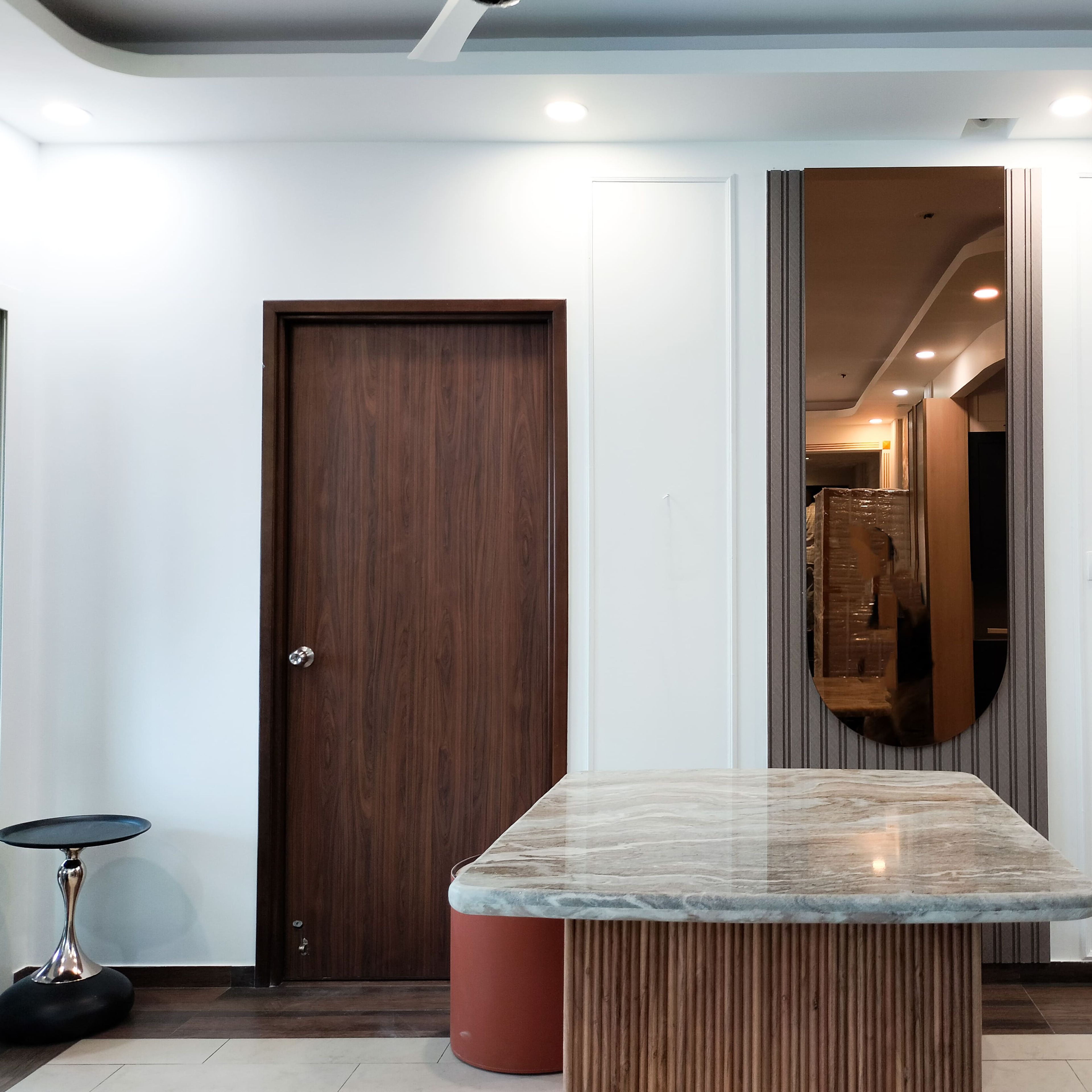 Dining table with marble top