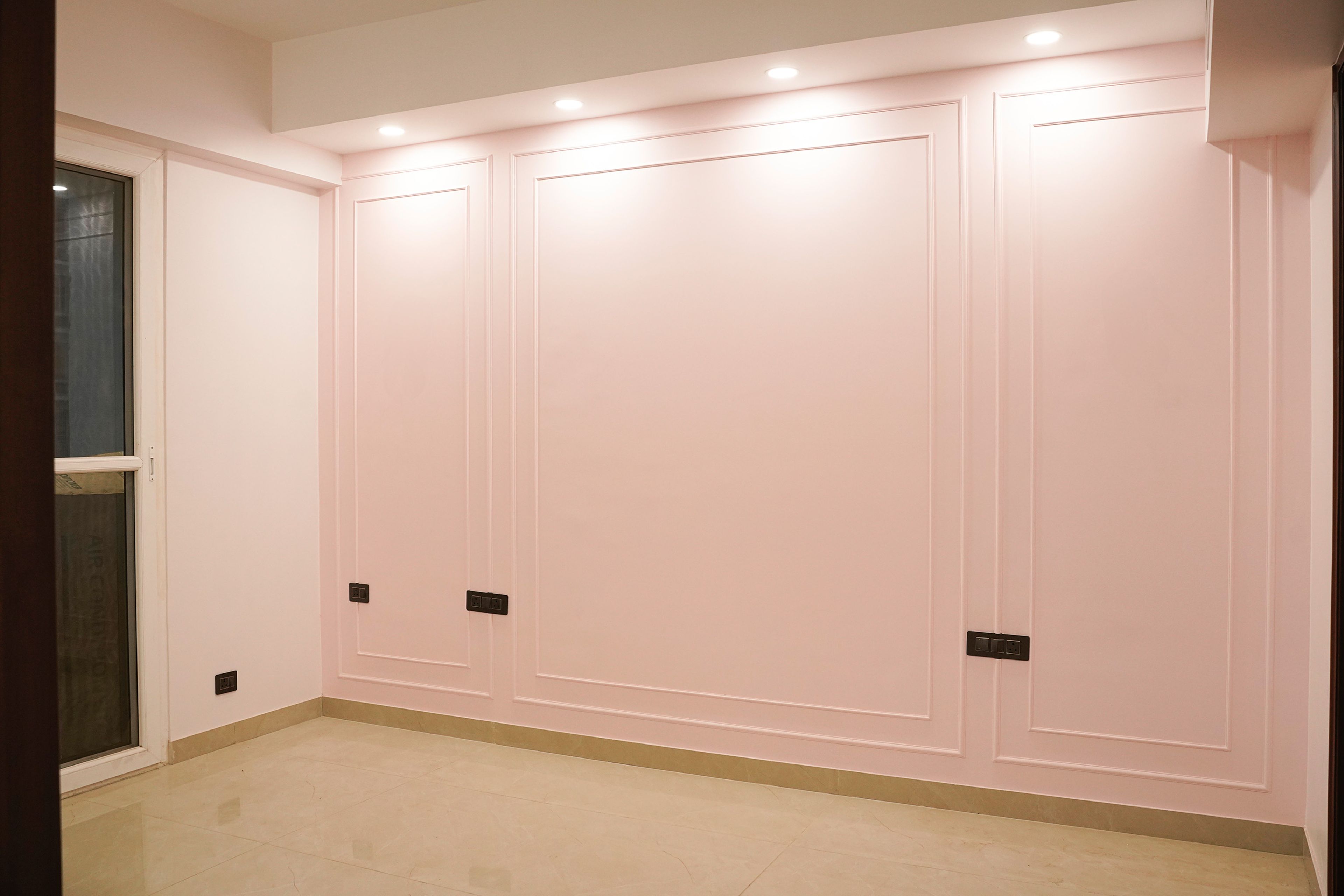 Pink wall Design with Trims
