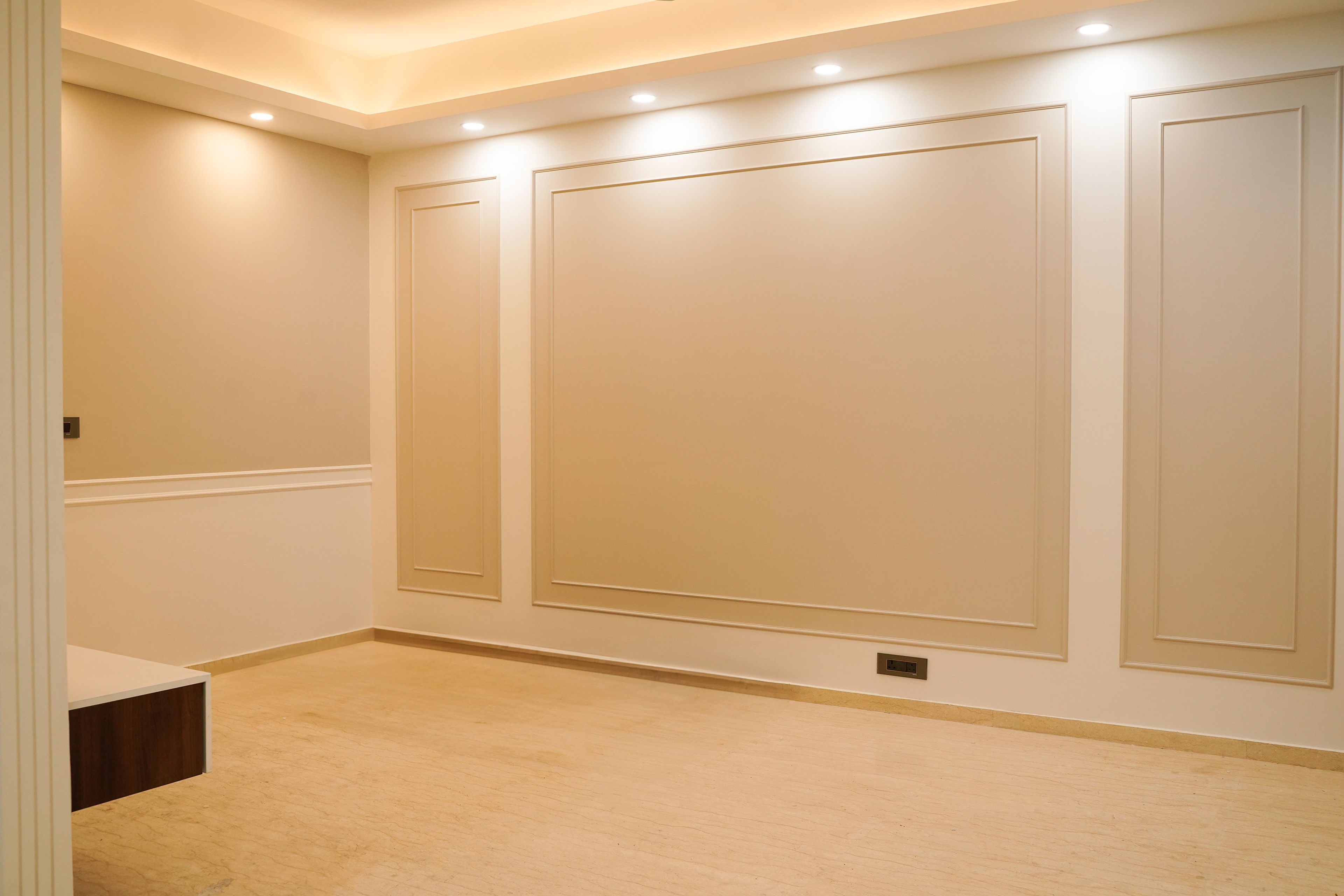 Cream wall design with trims