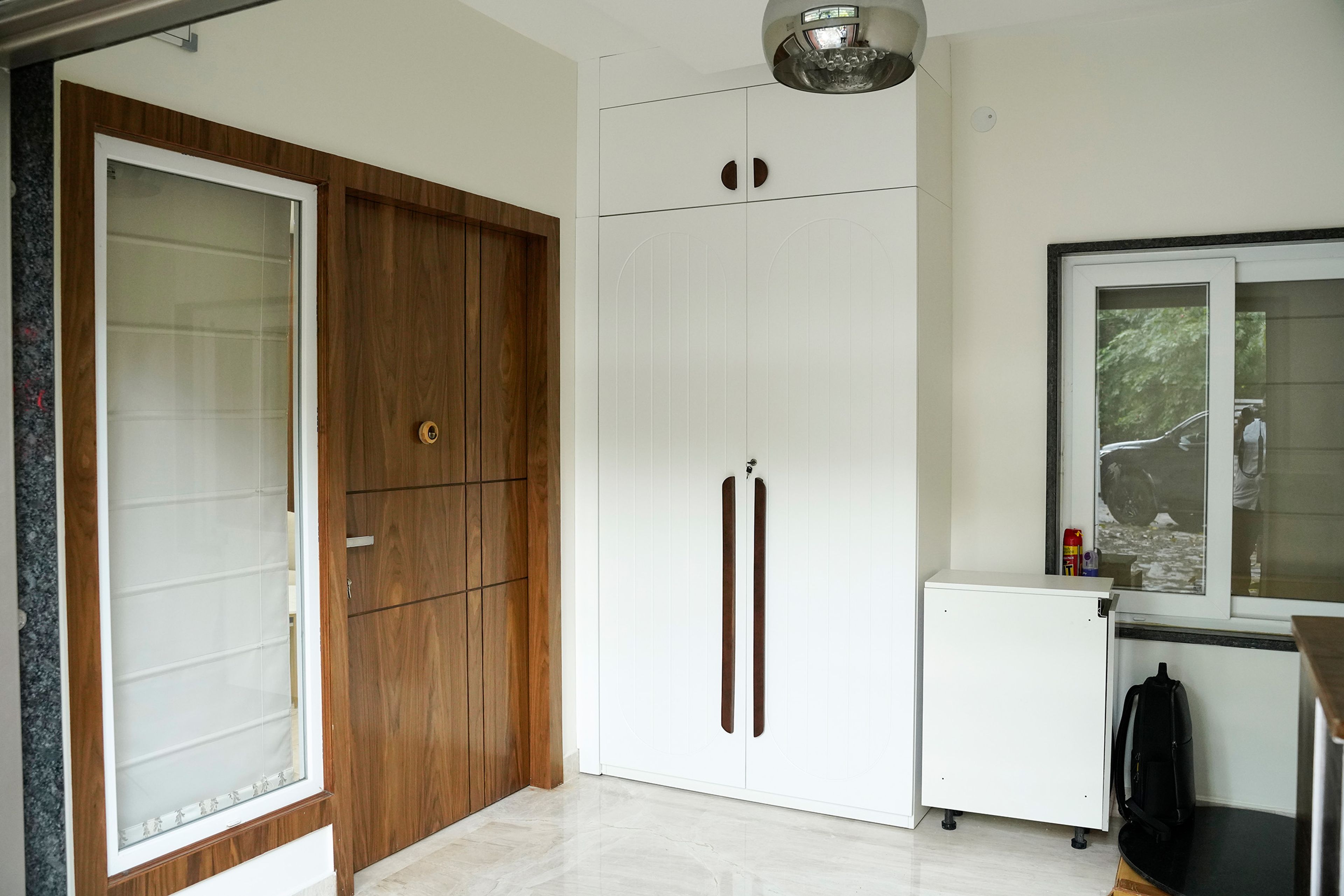 2-Door White Swing Wardrobe Design