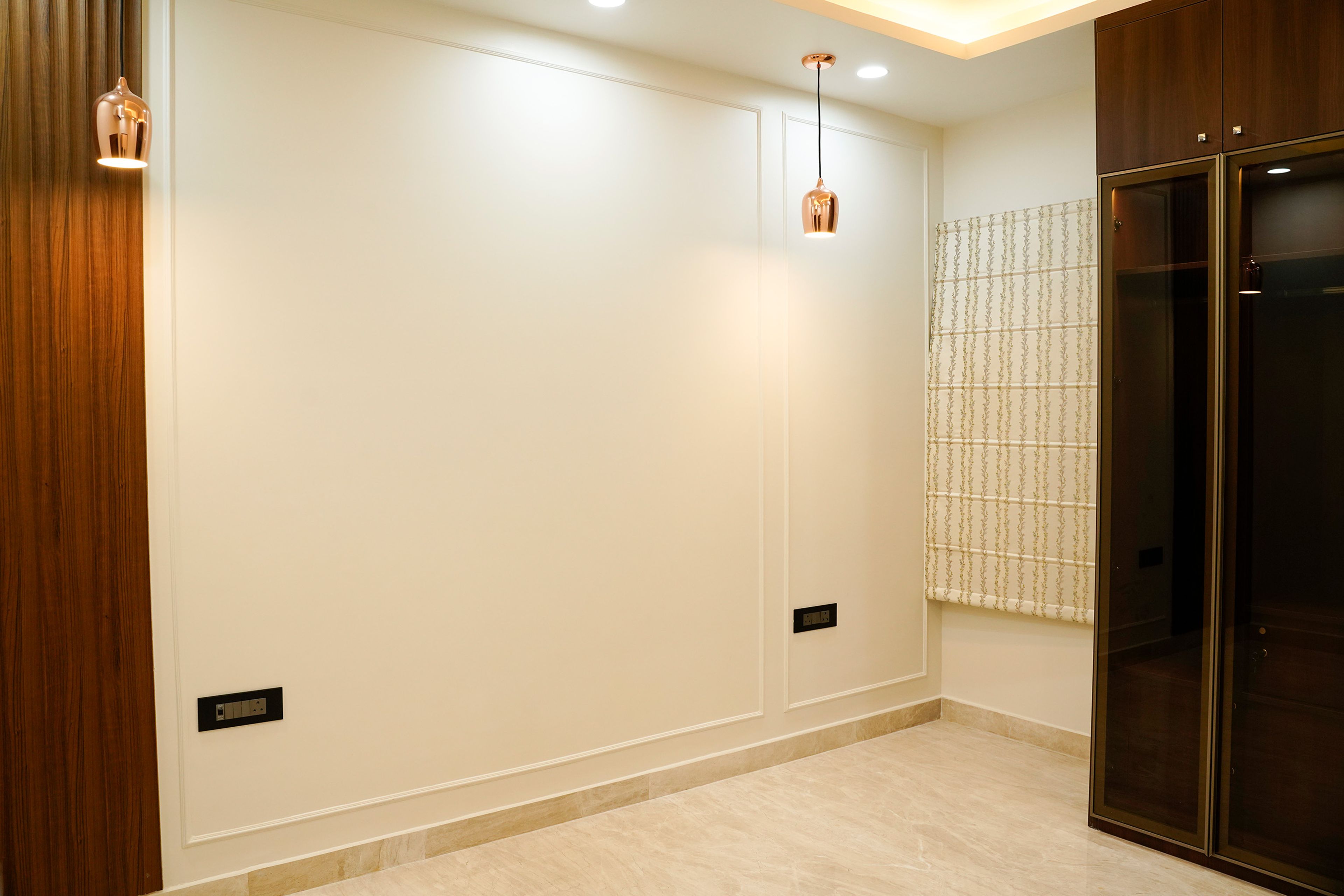 Off-White Wall Design with Trims