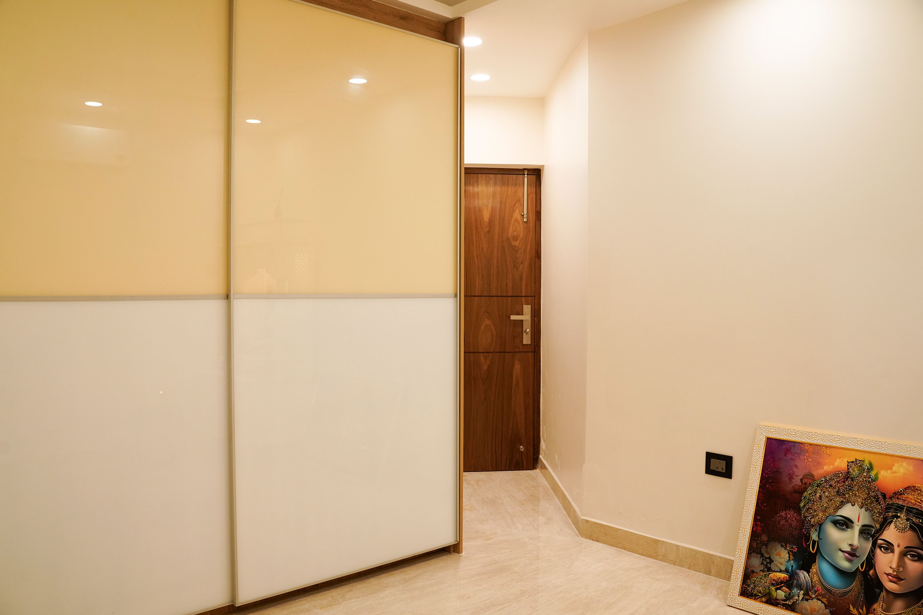 Dual Tone 2-Door Sliding Wardrobe Design