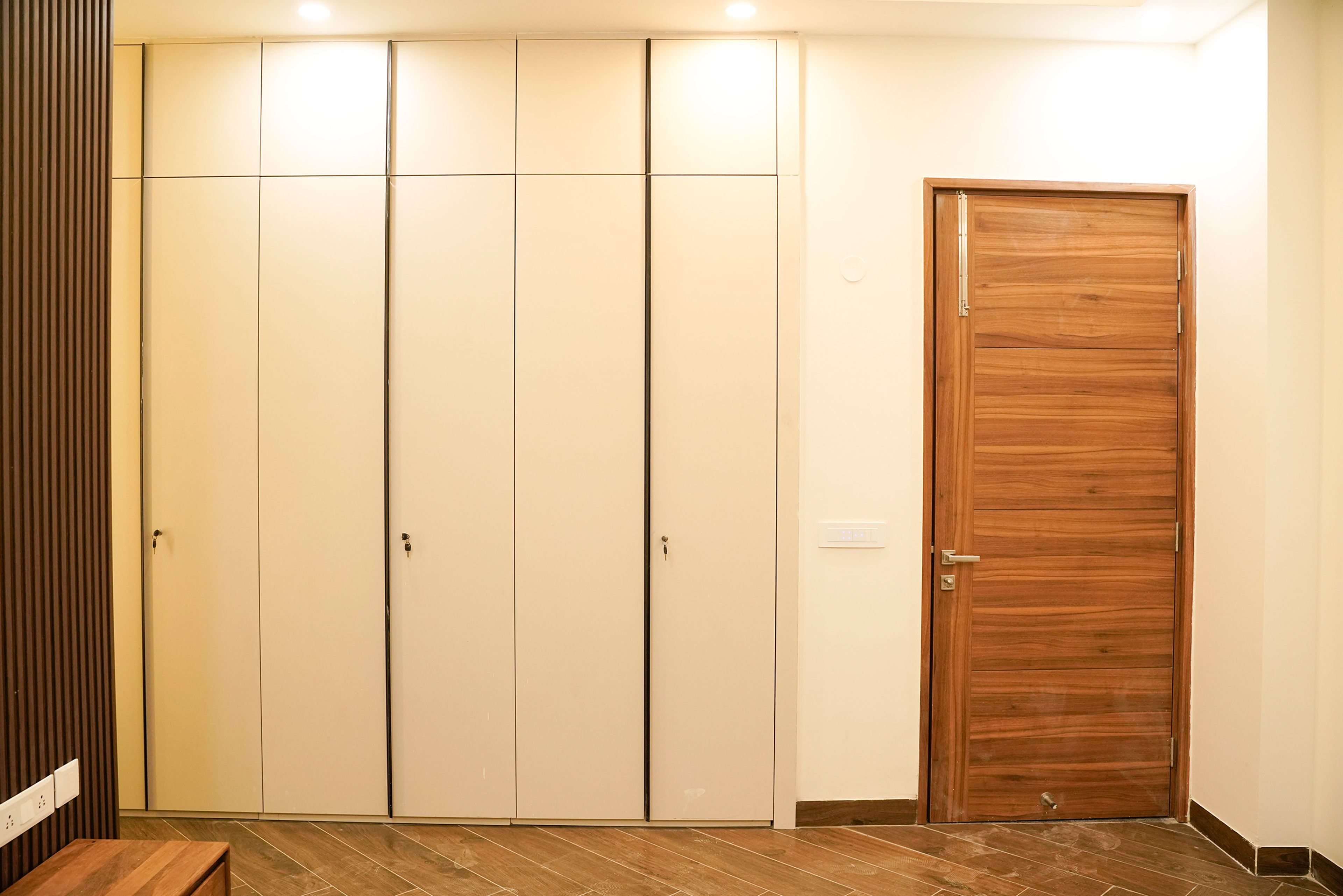 2-Door Cream Sliding Wardrobe