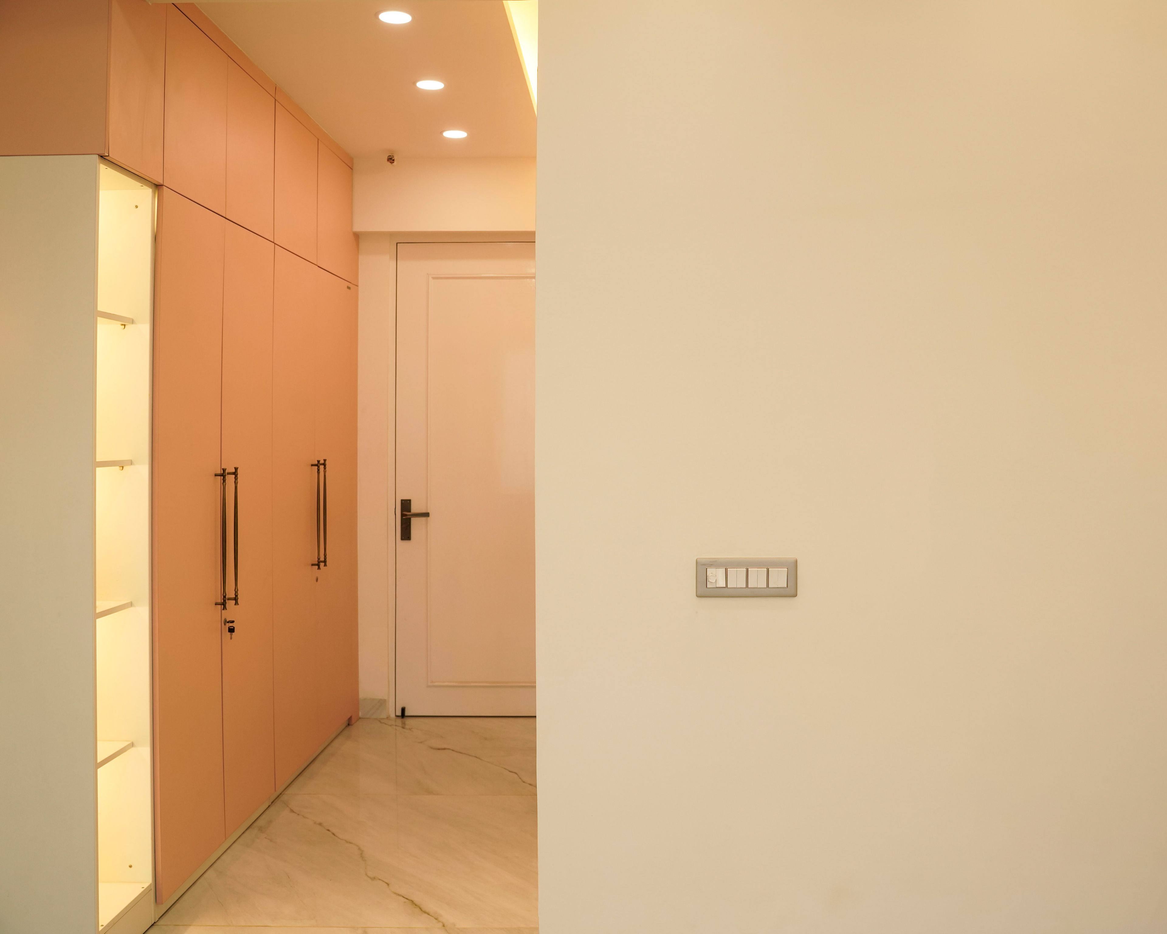 4-Door Peach Swing Wardrobe Design
