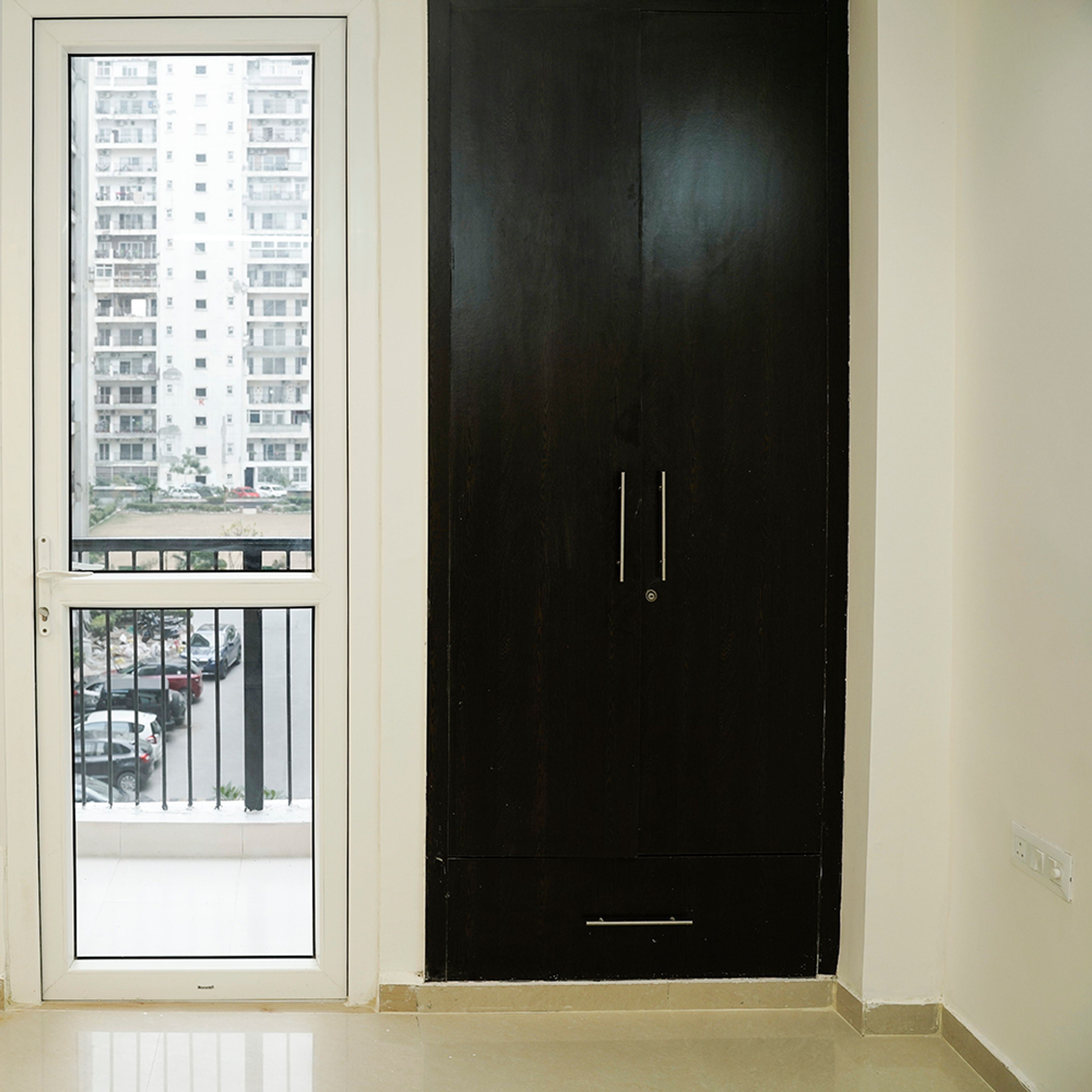 2-Door Dark Brown Swing Wardrobe Design