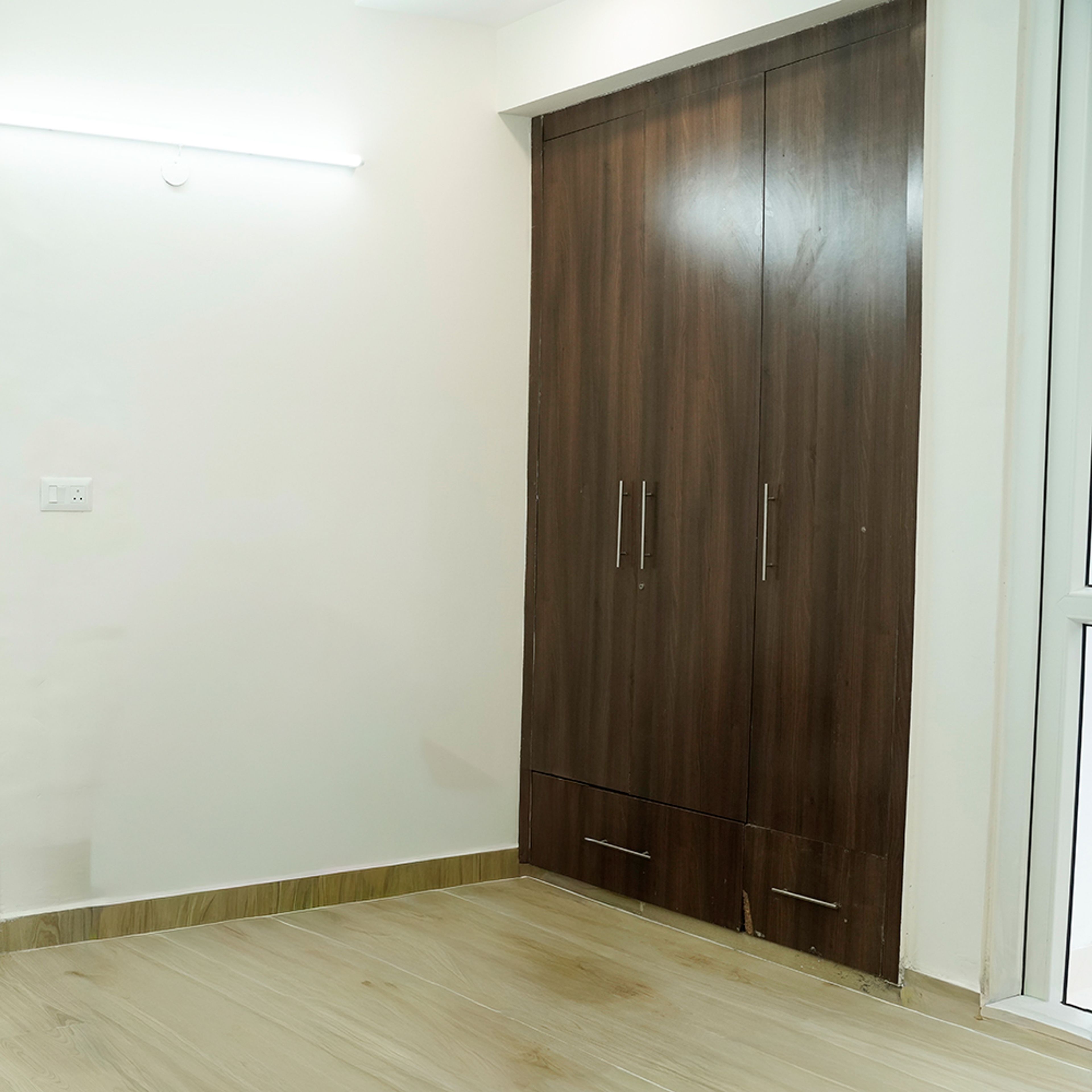 3-Door Dark Brown Swing Wardrobe Design