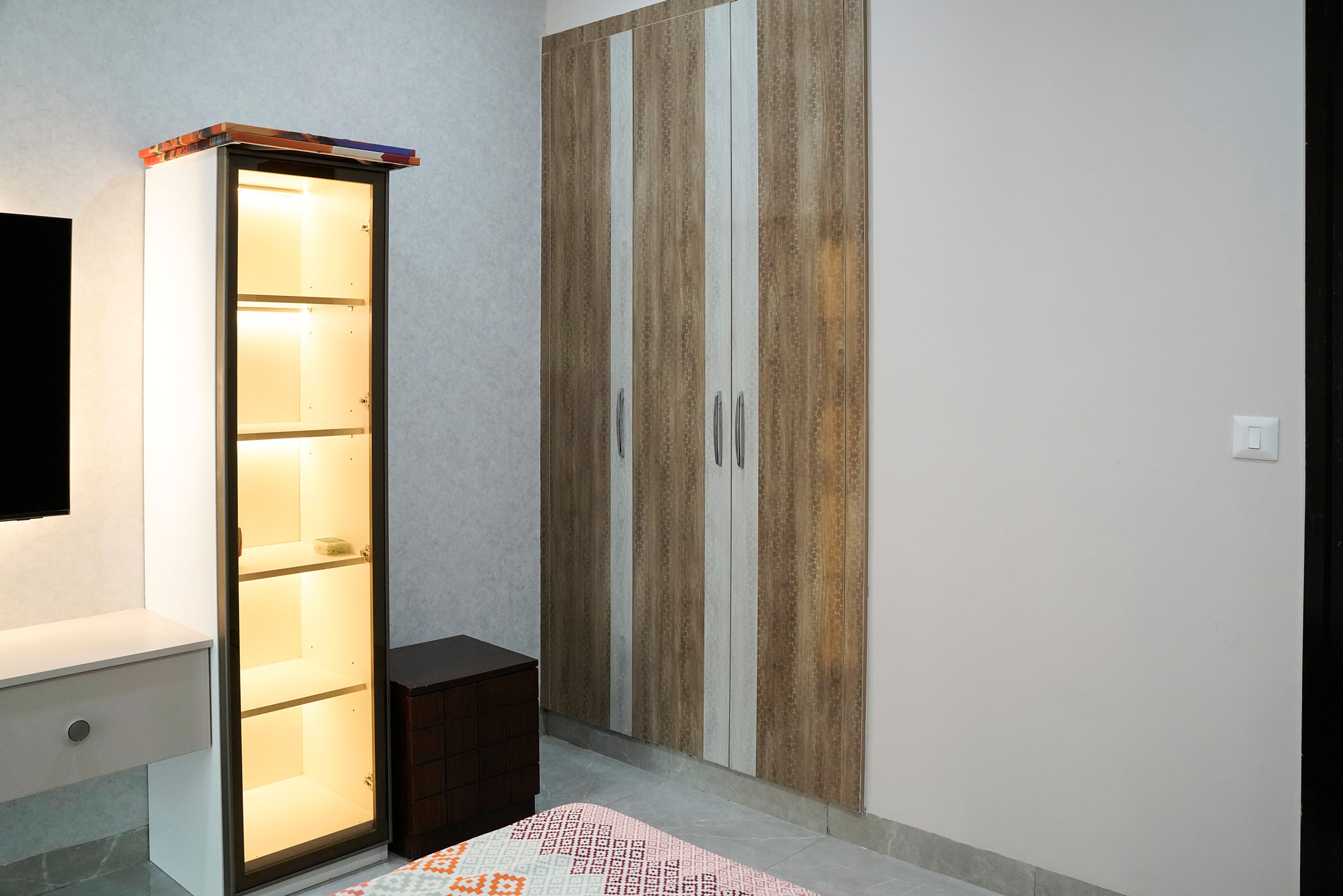 Tall unit with under cabinet lighting
