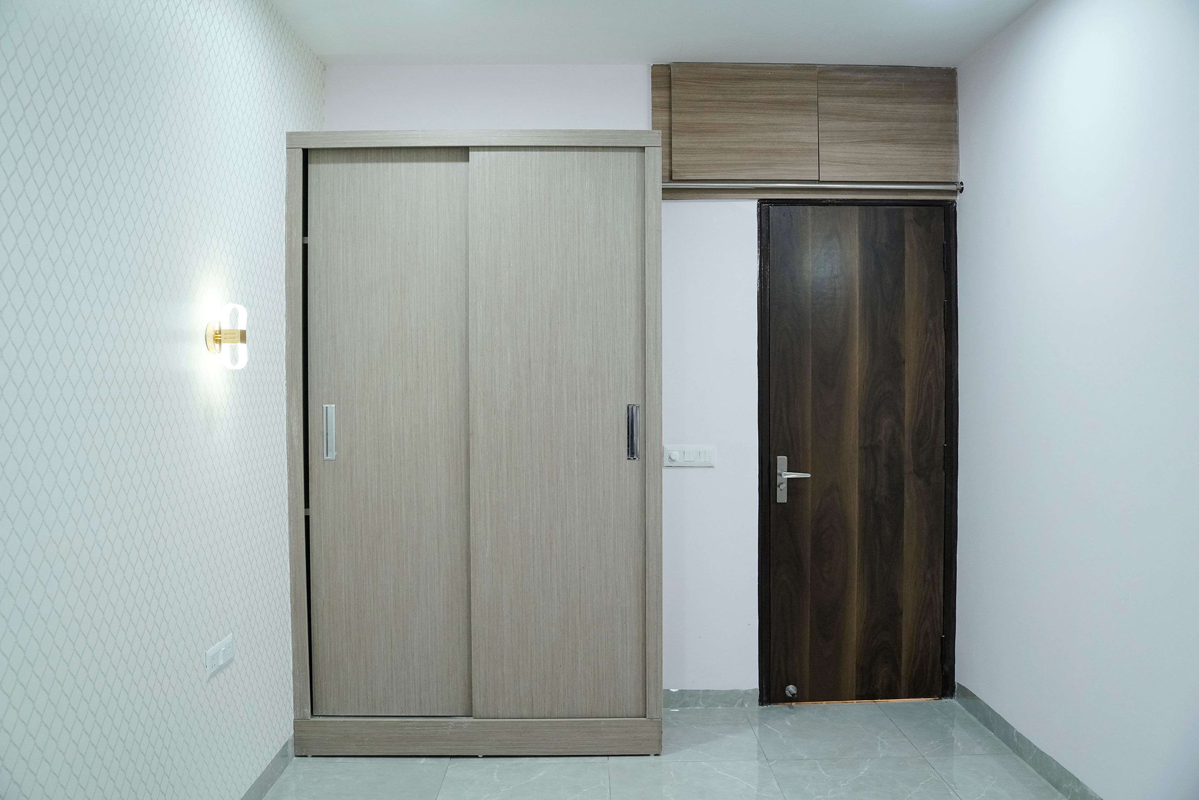 2-door beige textured swing wardrobe