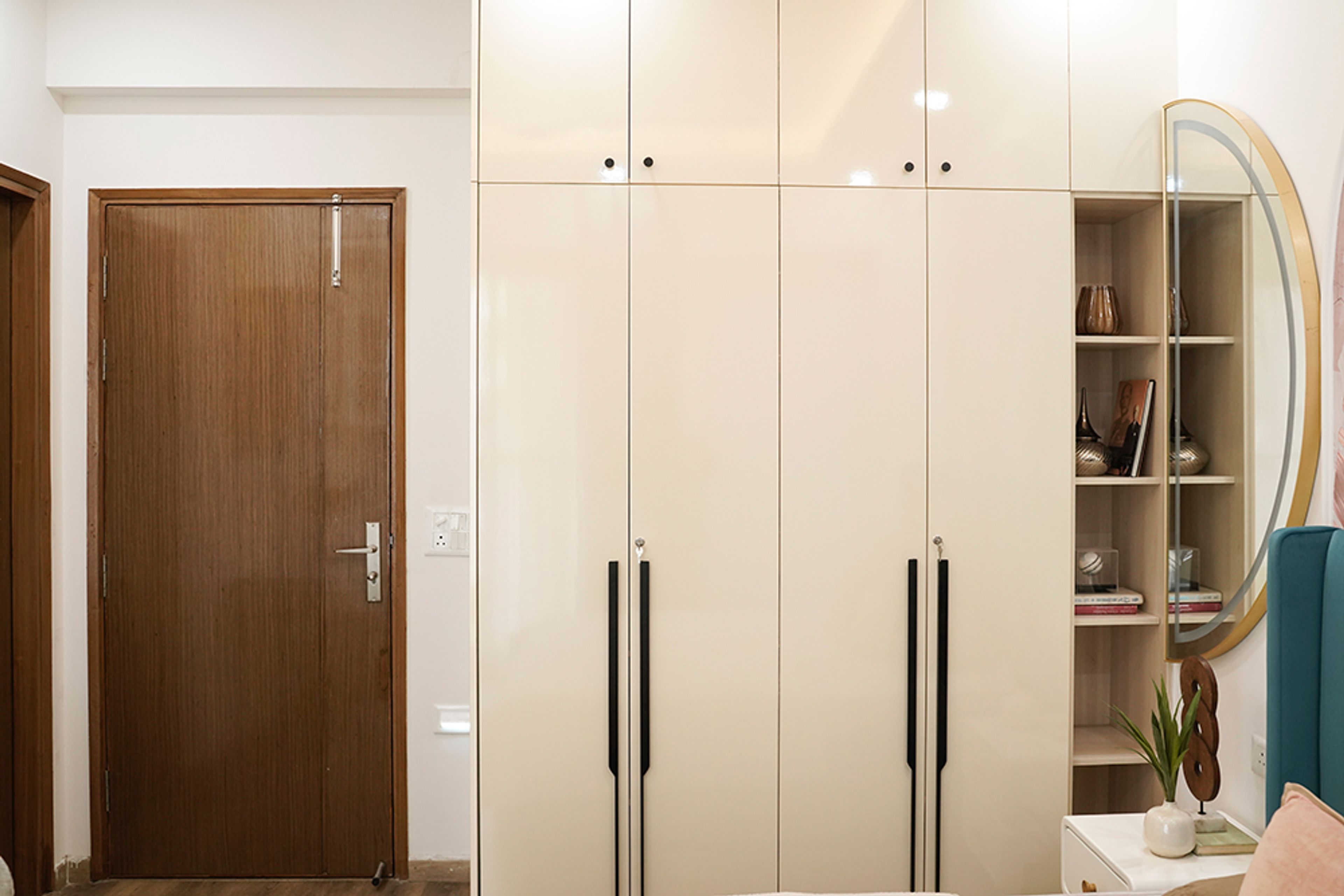 Modern 4-door Swing Wardrobe Design in Noida 4BHK Apartment