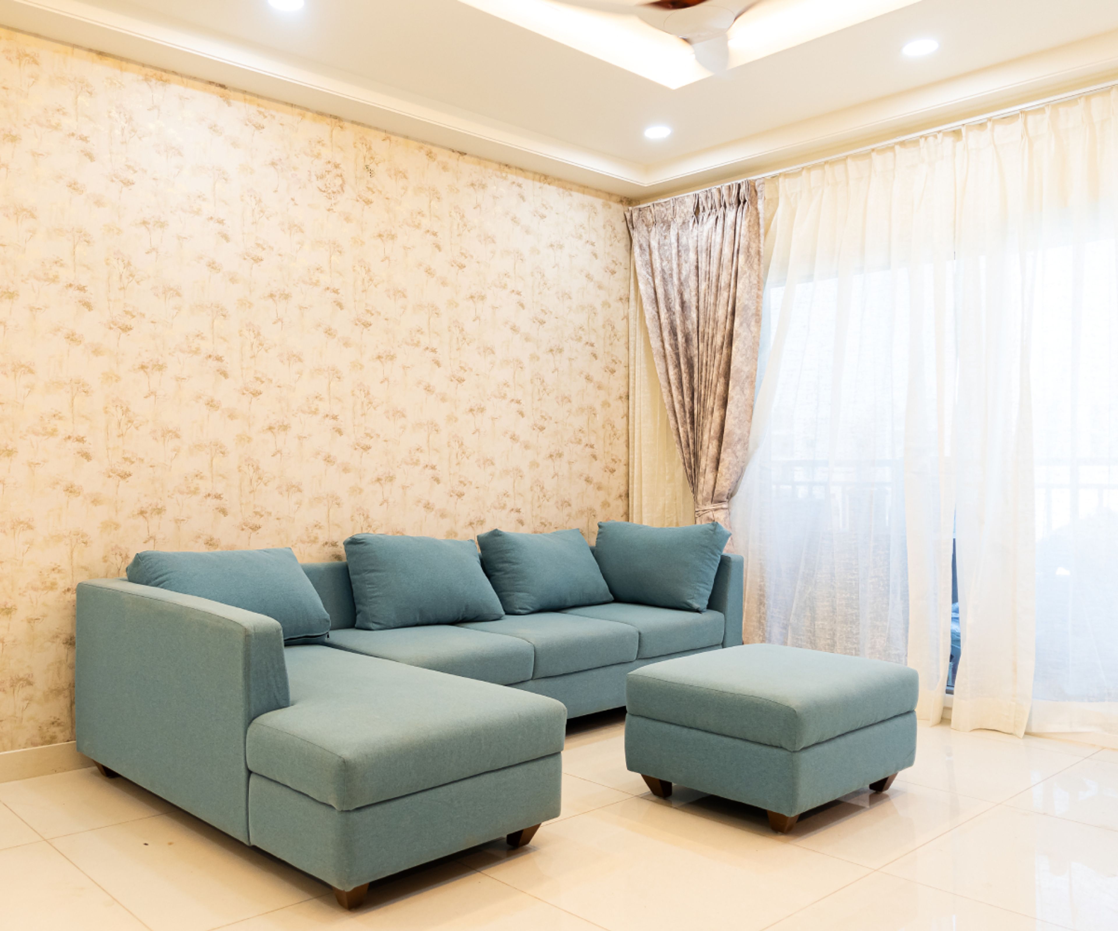 Classic Light Beige Floral Wallpaper Design