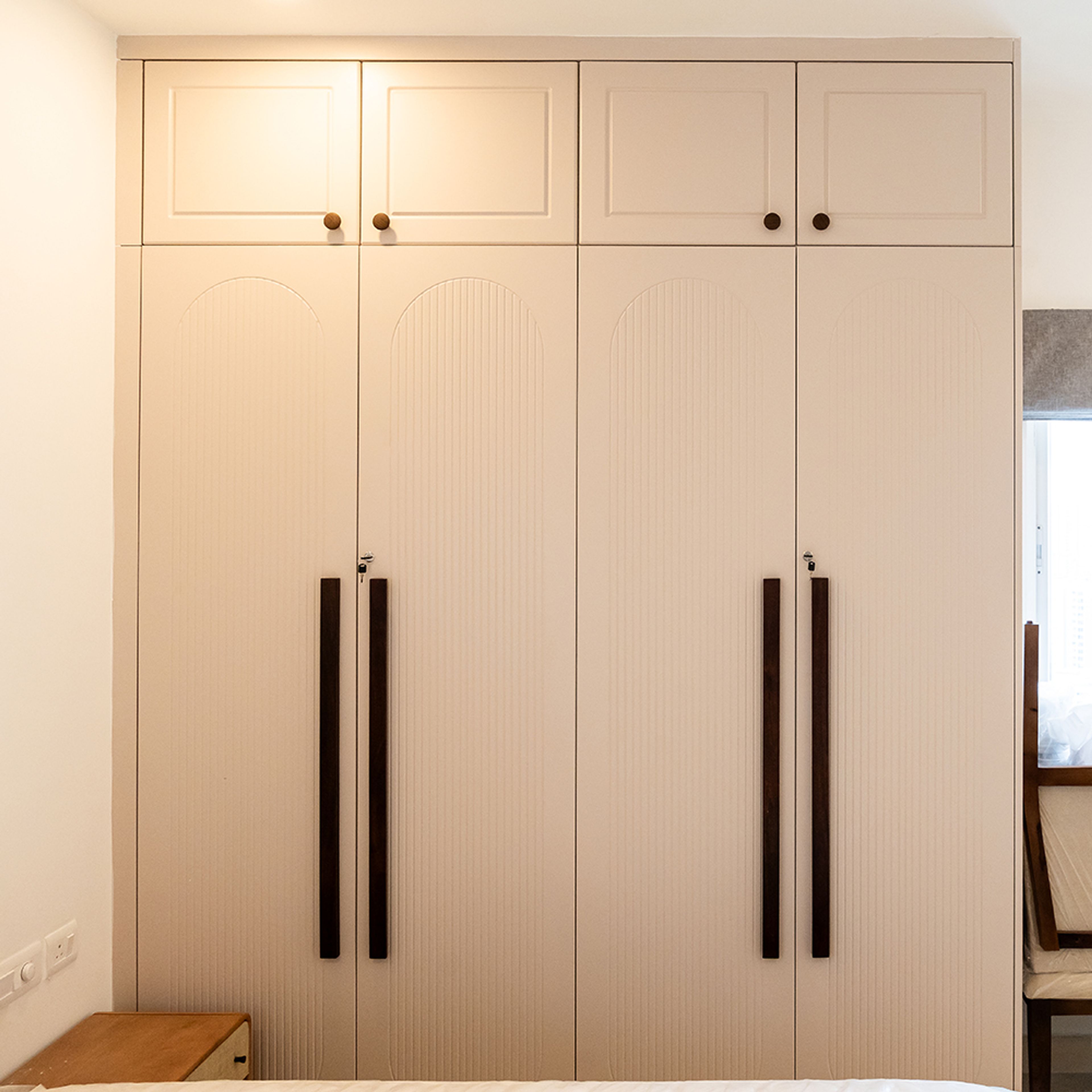 4-Door Beige Swing Wardrobe Design