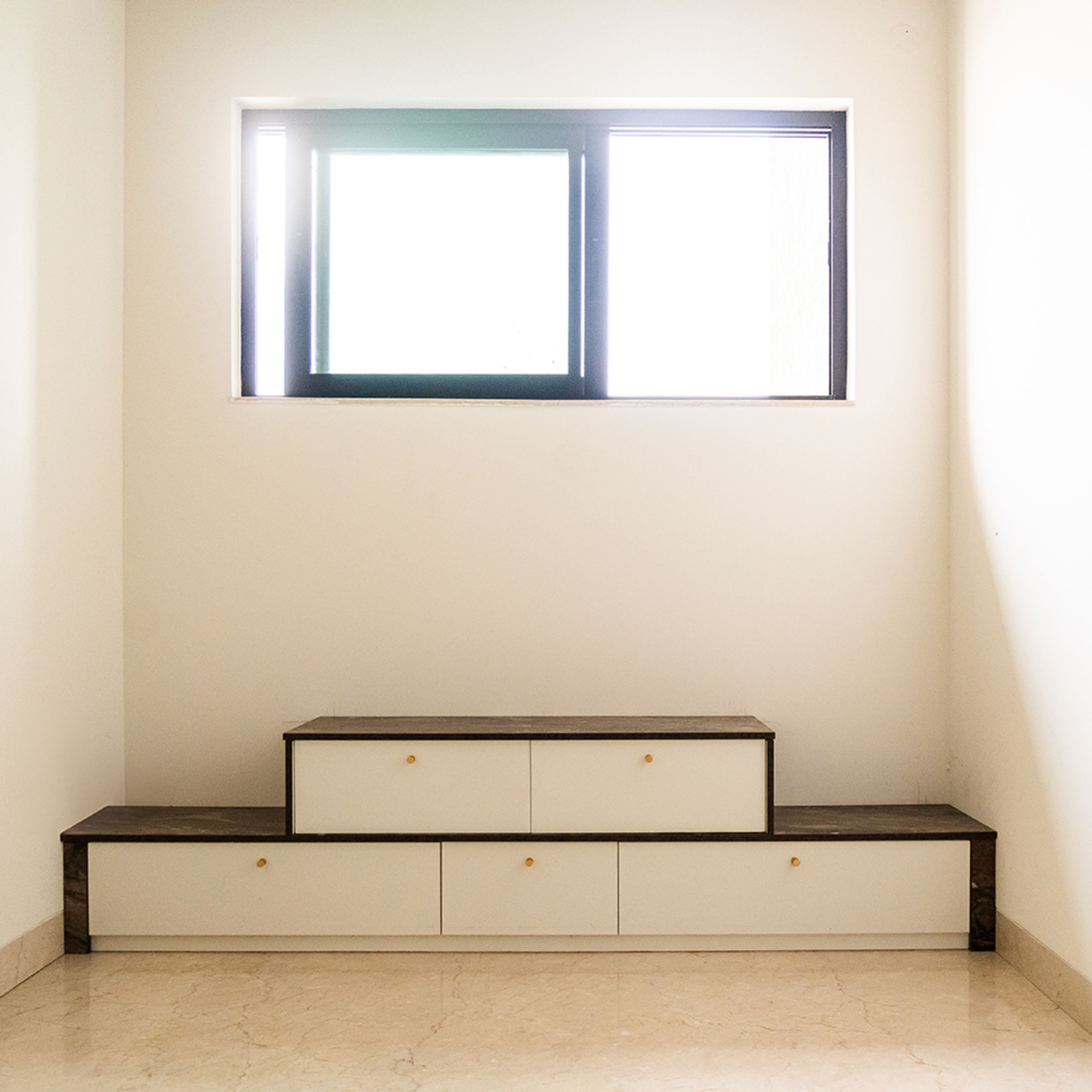 Pooja Unit Design with White Drawers