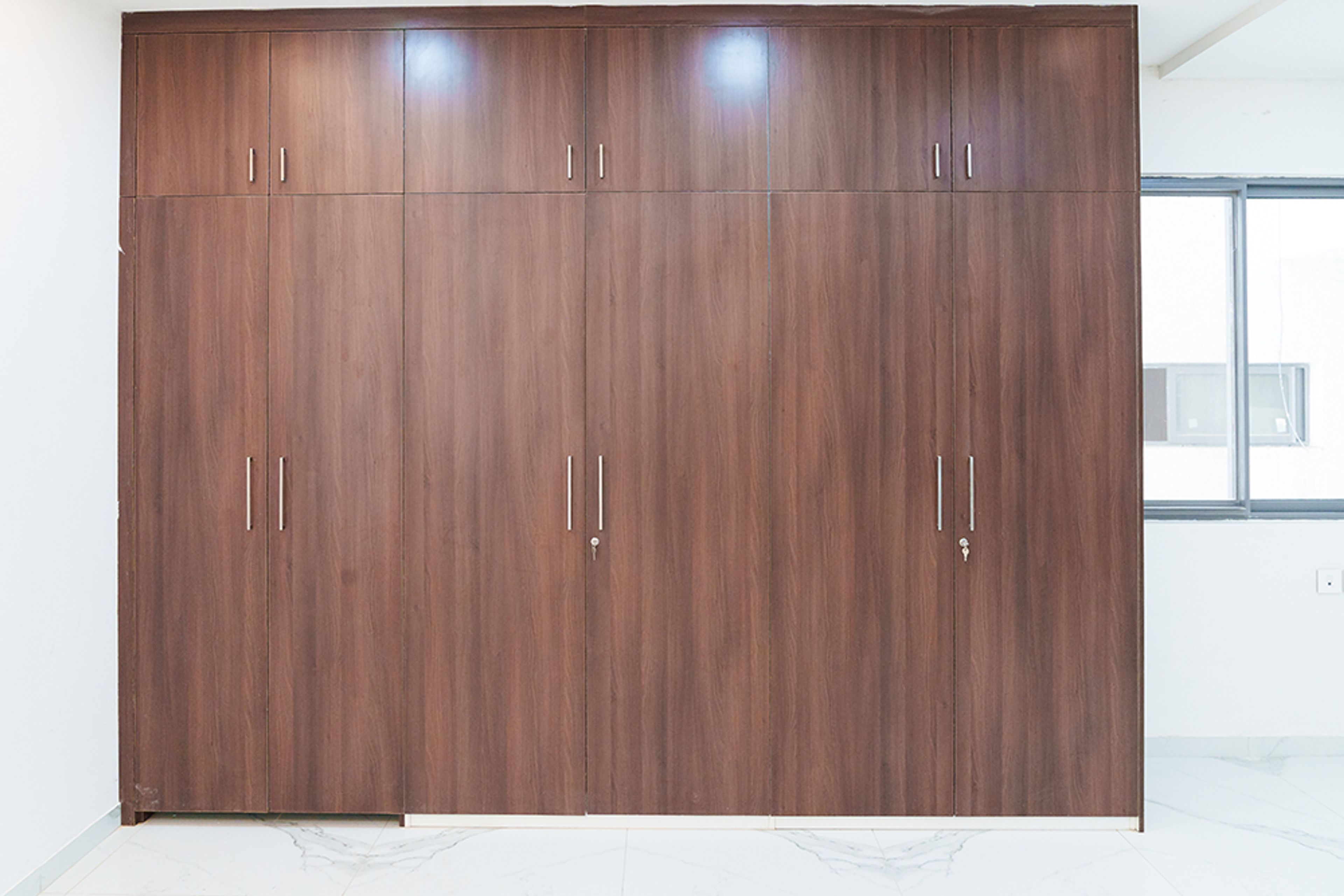 6-door wooden swing wardrobe design