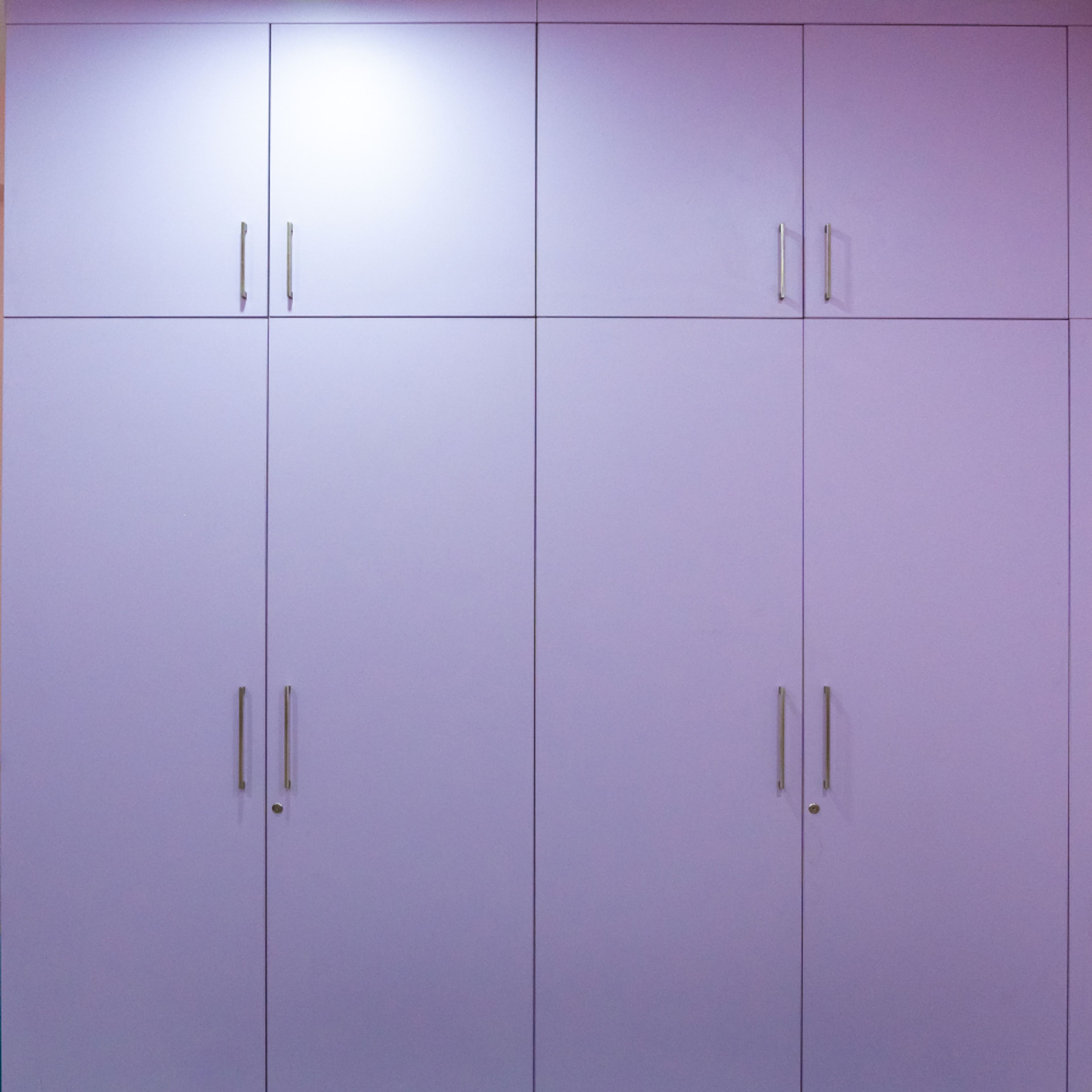 4-Door Lavender Swing Wardrobe Design with Loft Unit