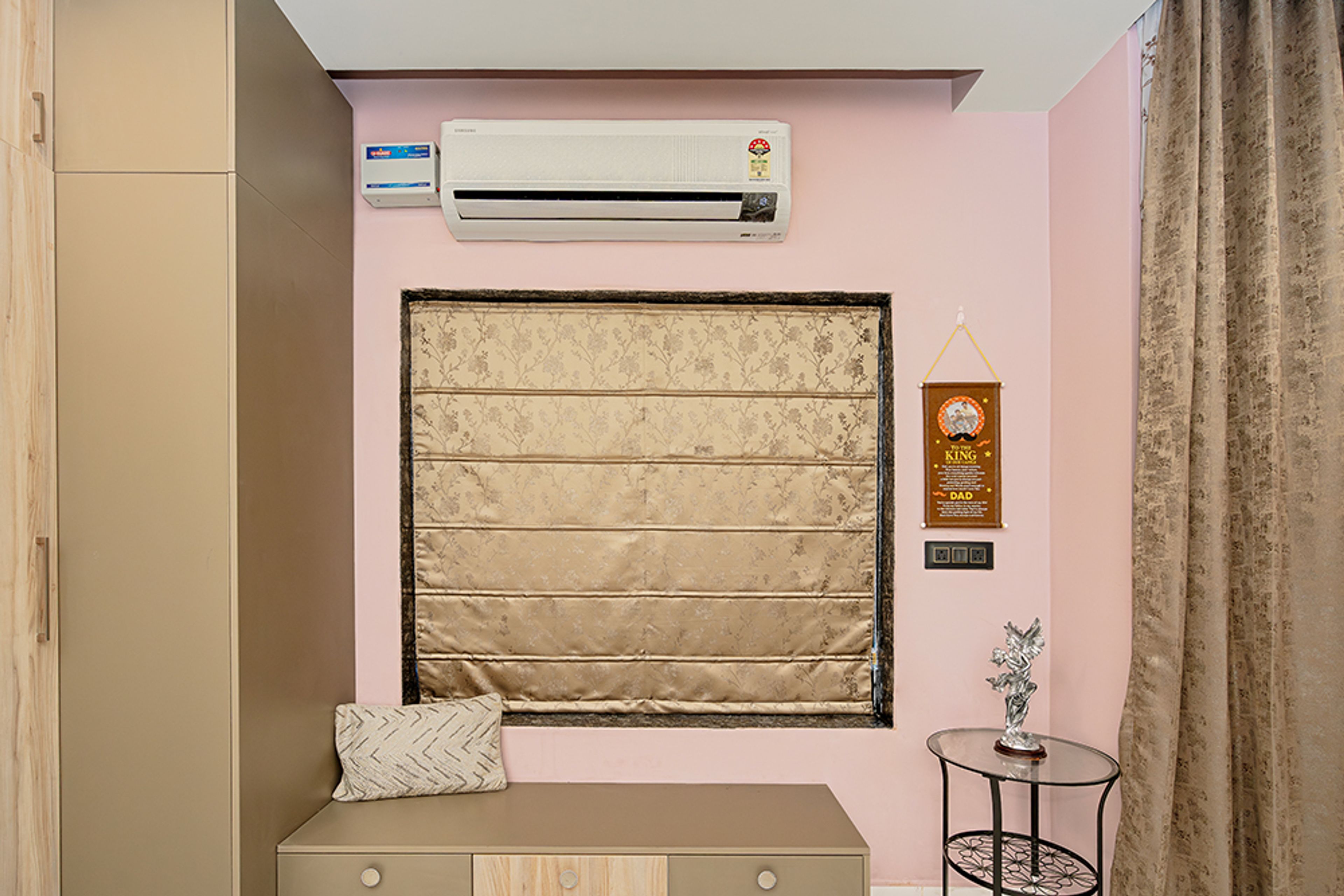 Brown Single Door Wardrobe and Storage Bench