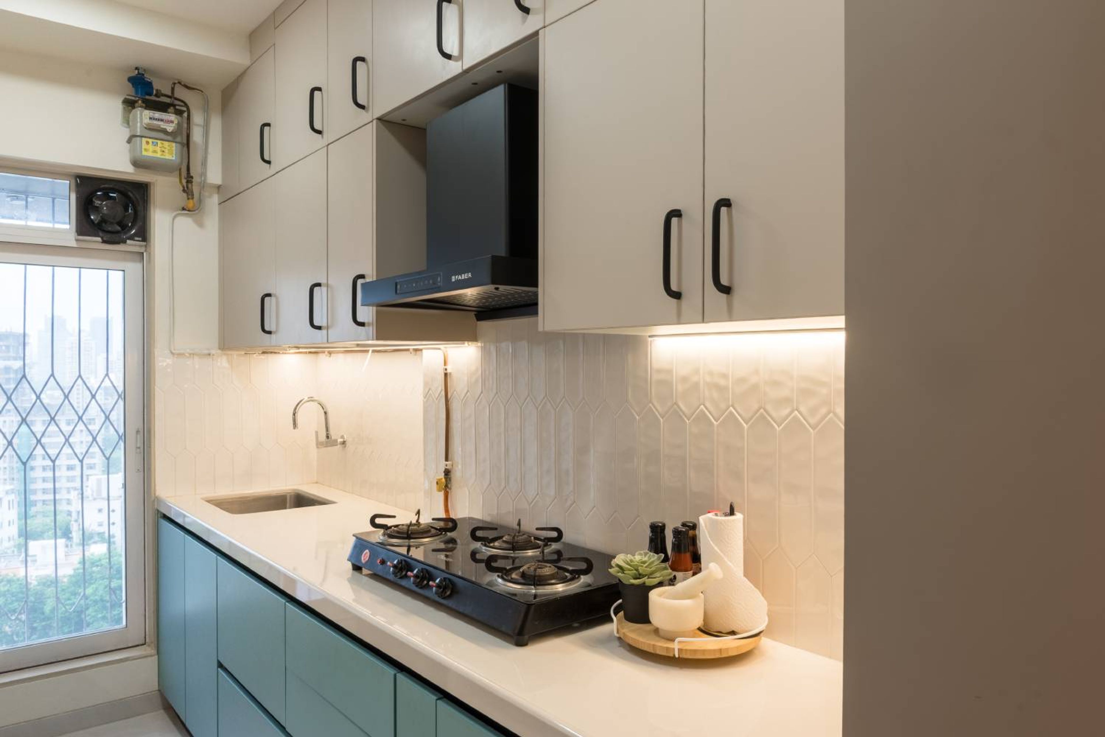 White Stacked Tile Design for Kitchen and Bathroom Backsplashes