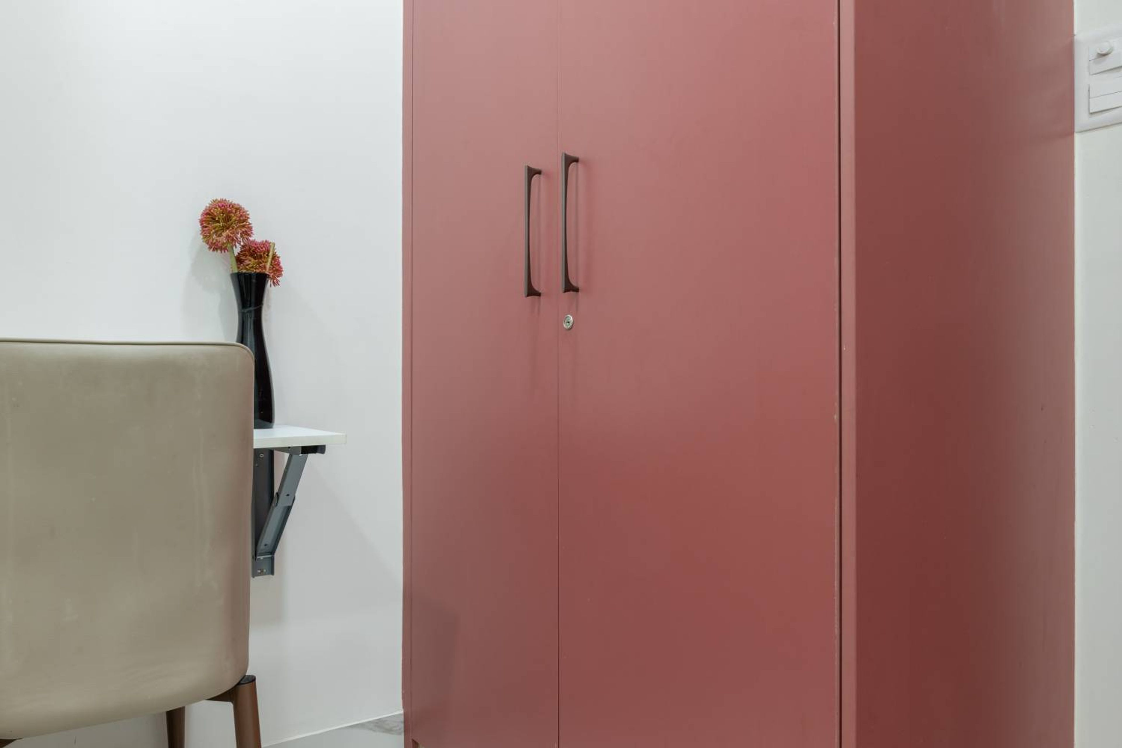 2-Door Dark Peach Swing Wardrobe Design