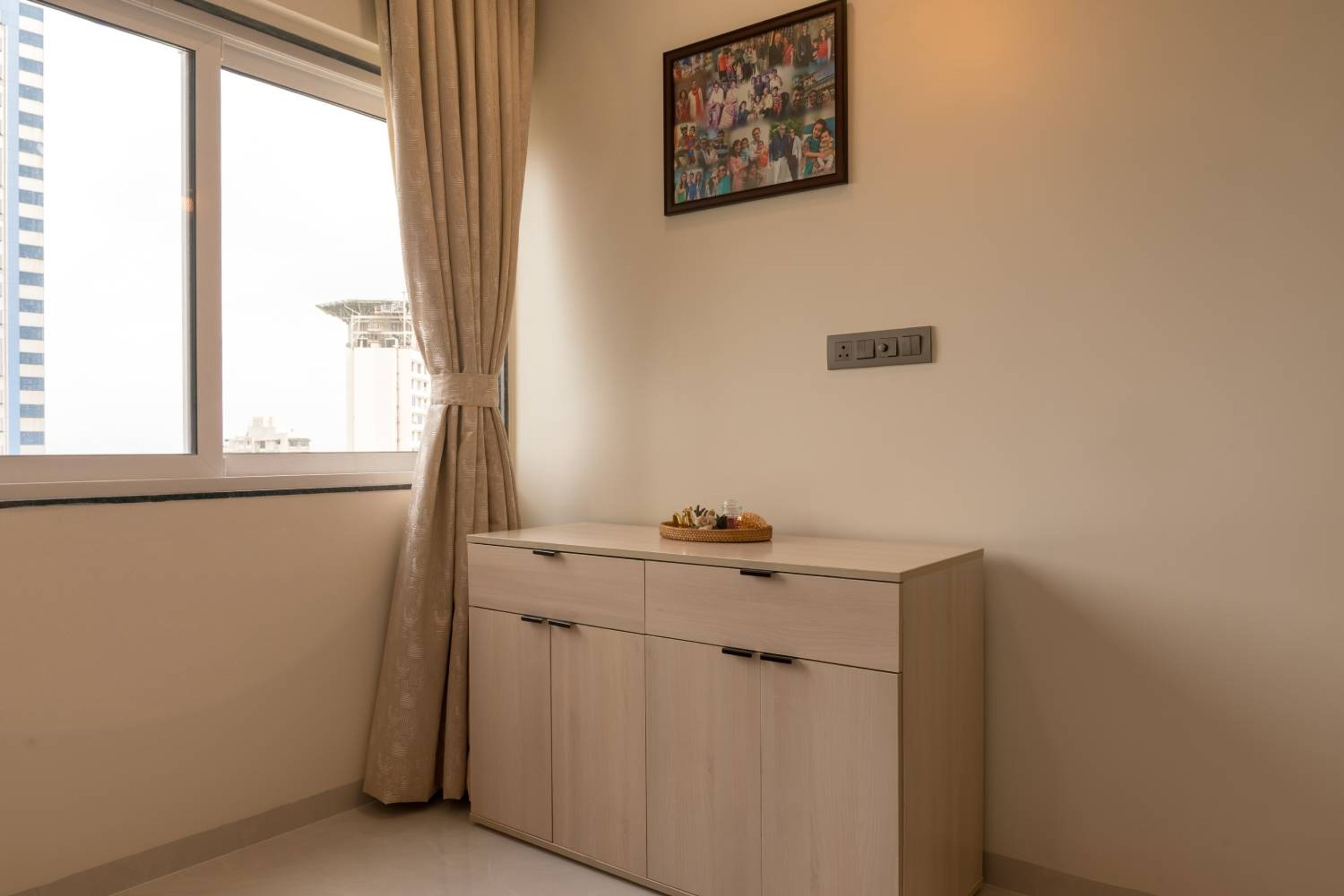 Home Office Design with Wooden Storage Cabinet