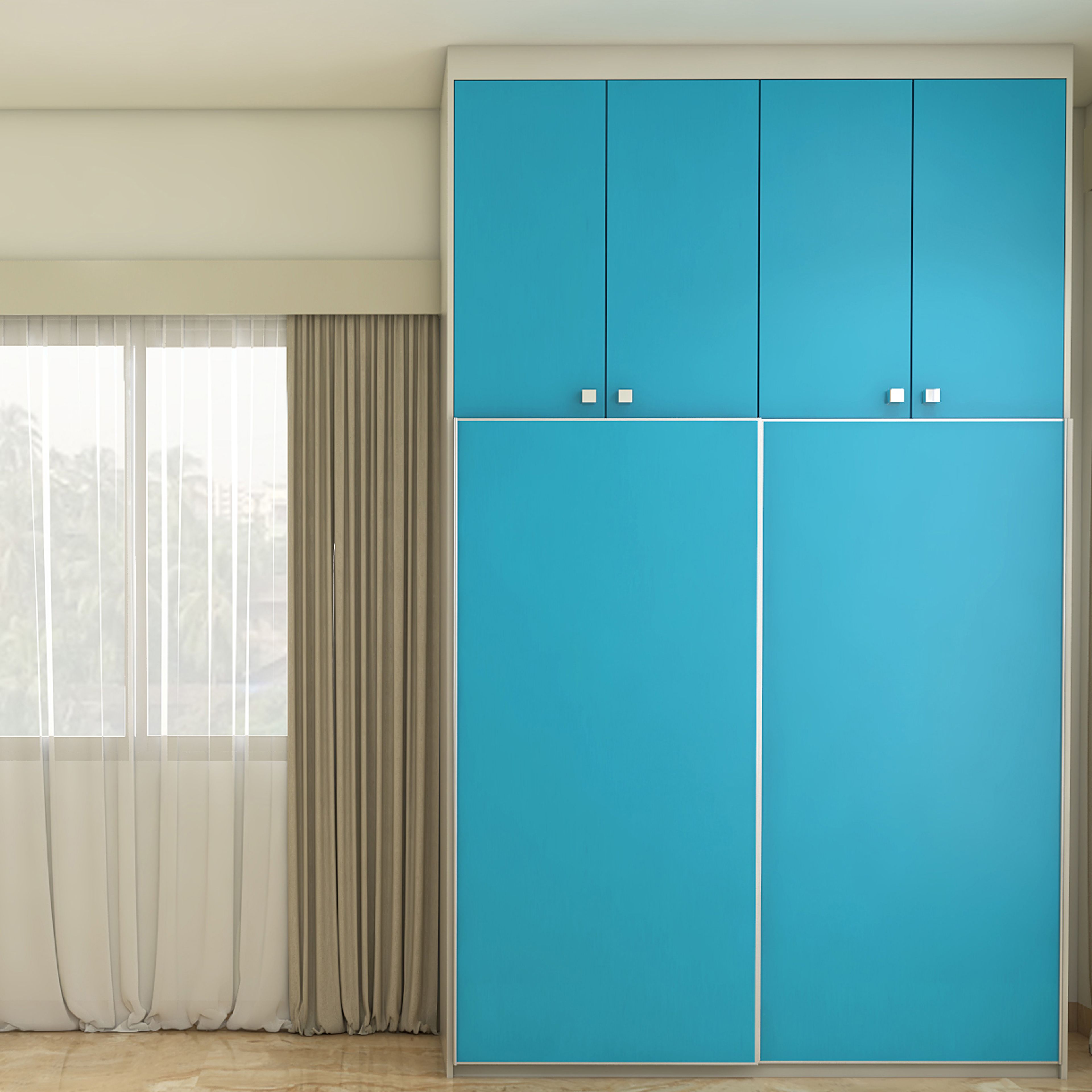 Kids Bedroom Design with 2-Door Sliding Wardrobe with Loft Unit