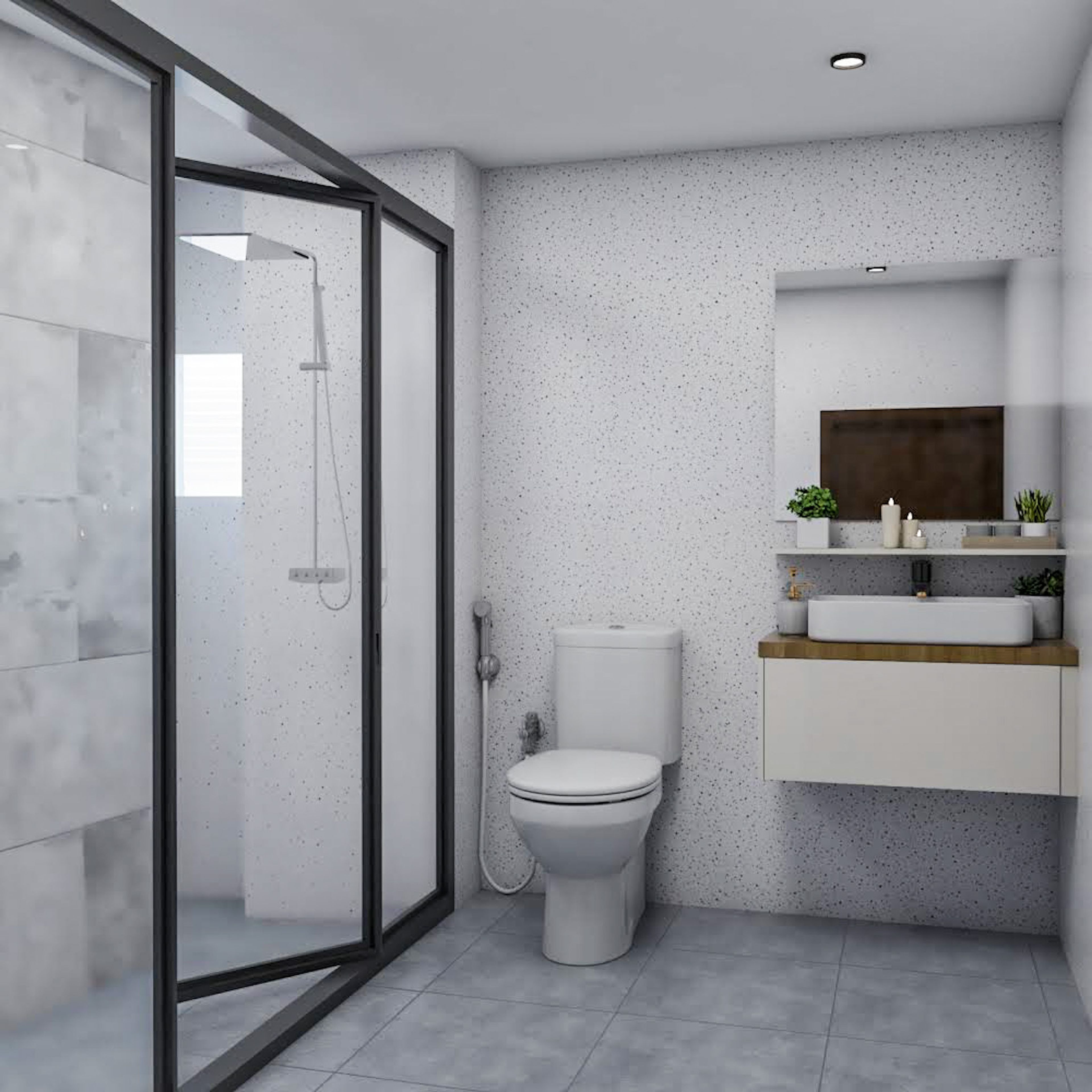 Ceramic Black And White Square Tile Design - Livspace