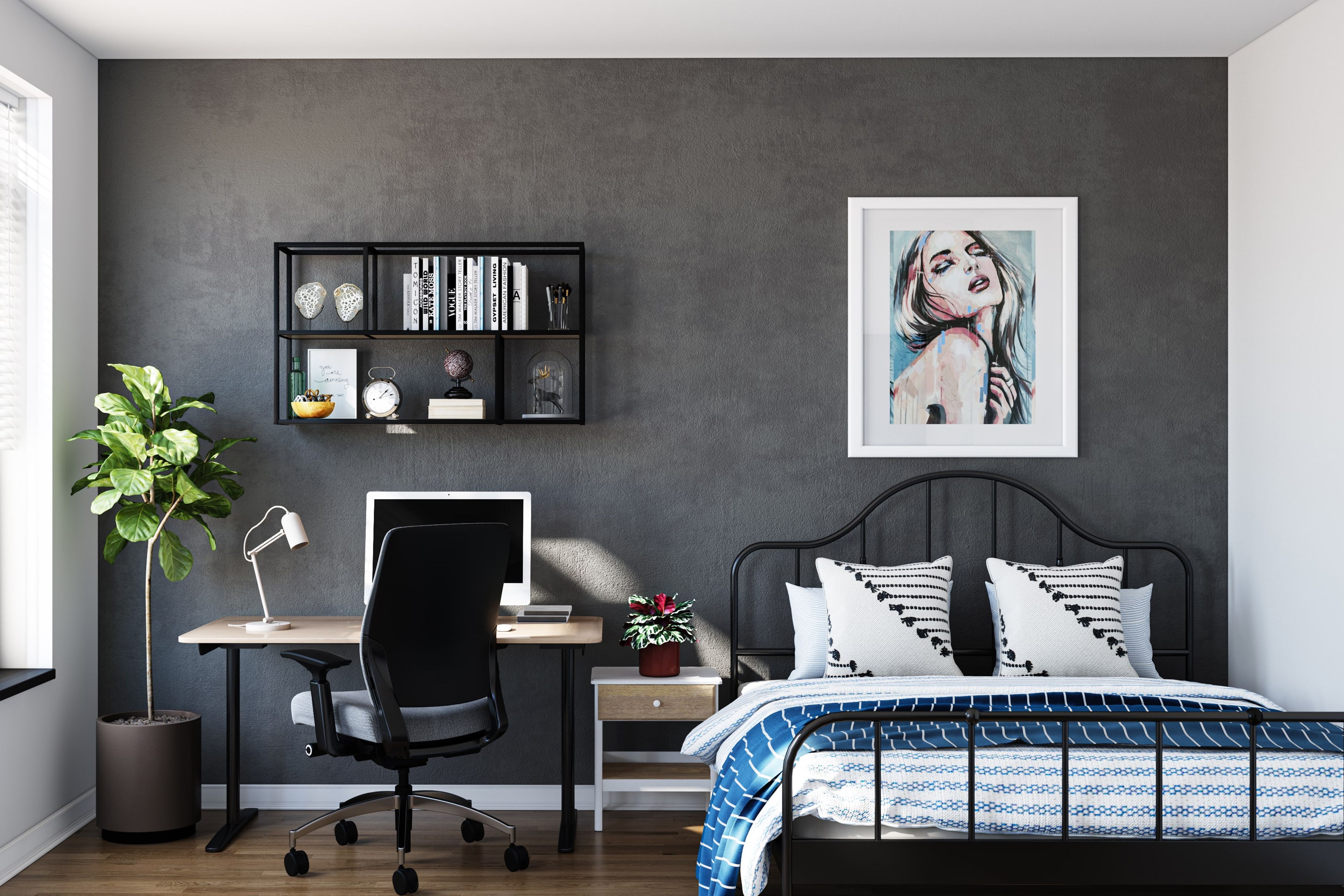 Rustic Themed Master Bedroom Design With Luxurious Interiors