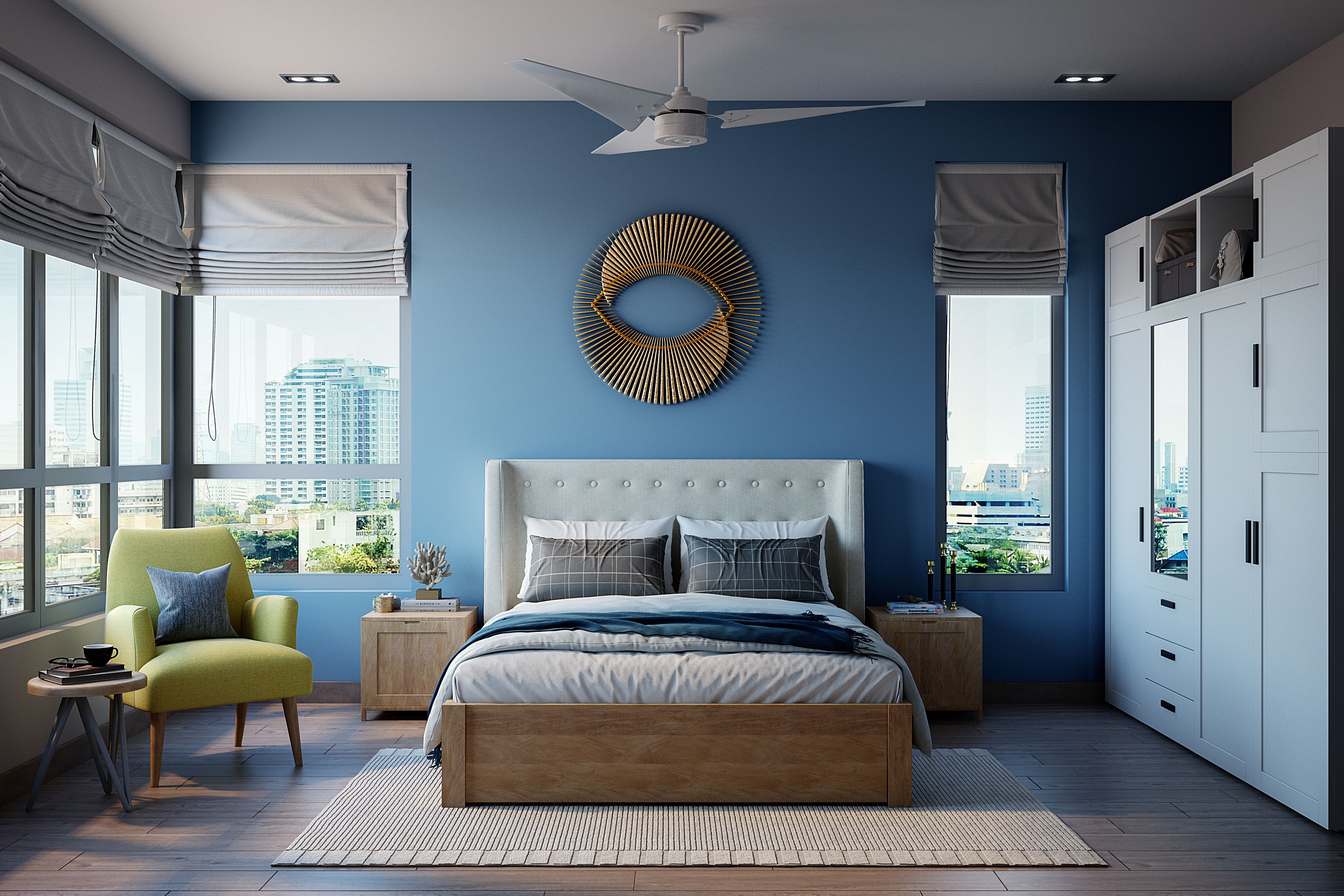 Modern Master Bedroom Design With Wooden Bed