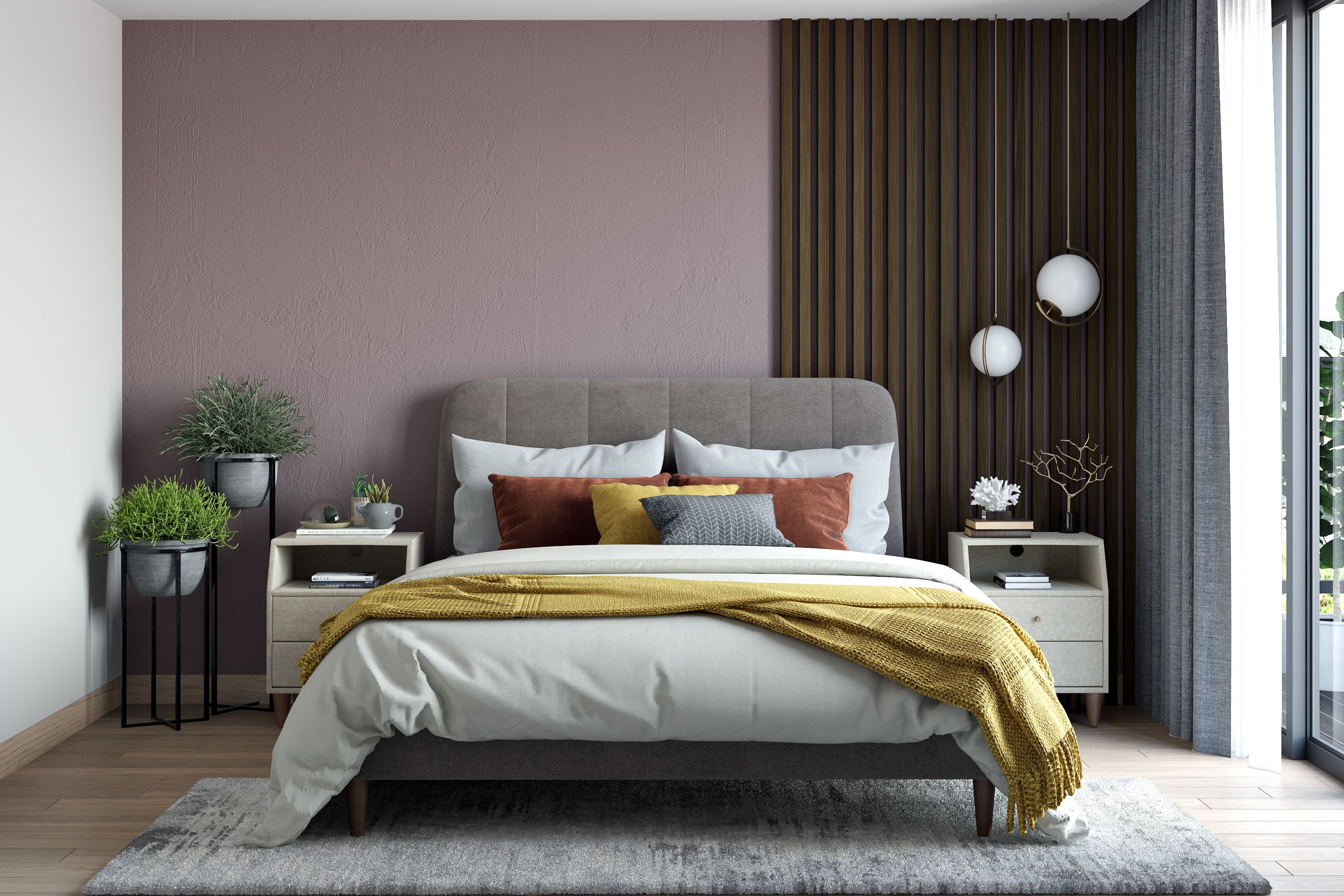 Contemporary Master Bedroom Design With Warm Colour Scheme